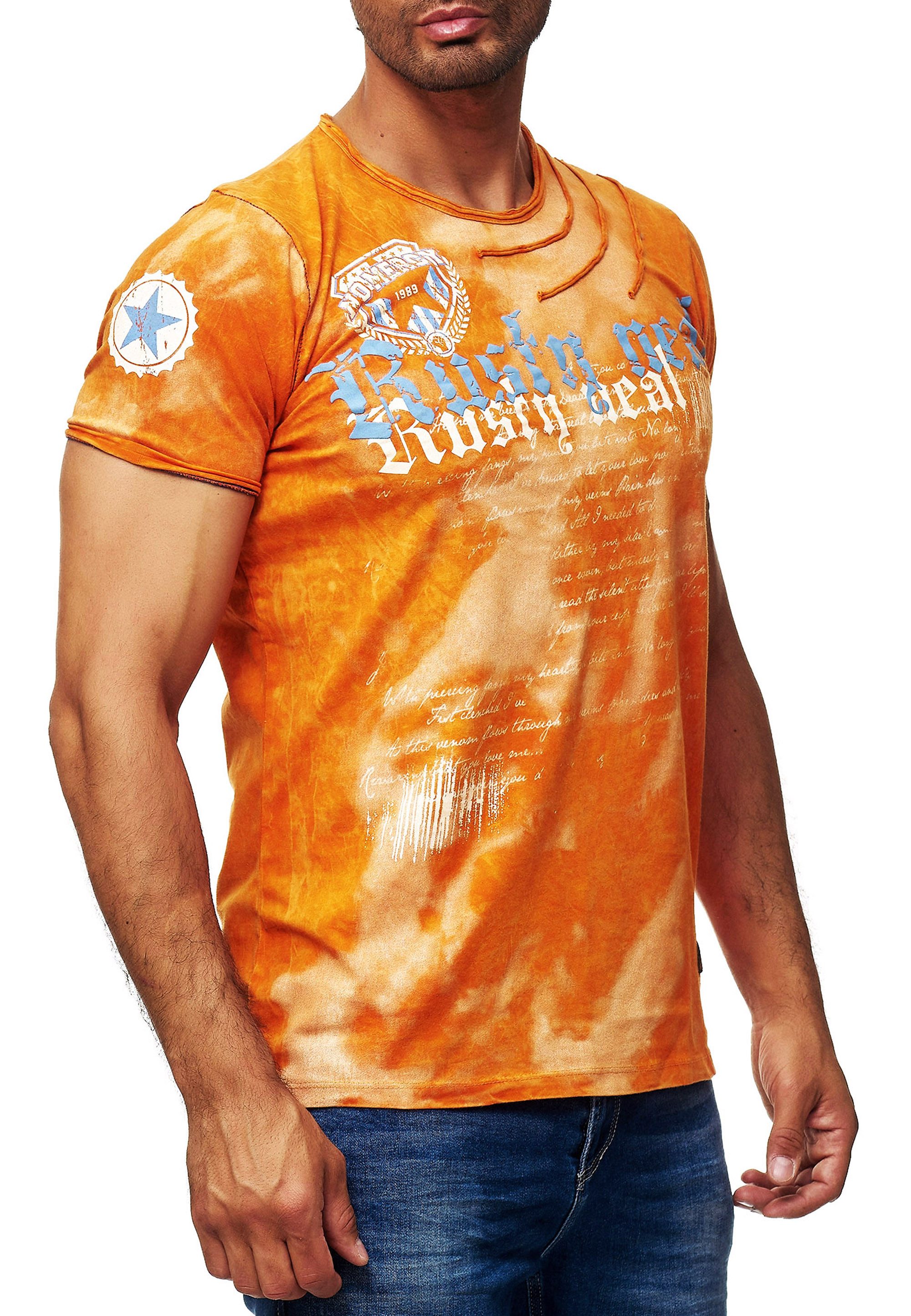 R-NEAL T-Shirt Batik T-Shirt Stretch Herren günstig online kaufen