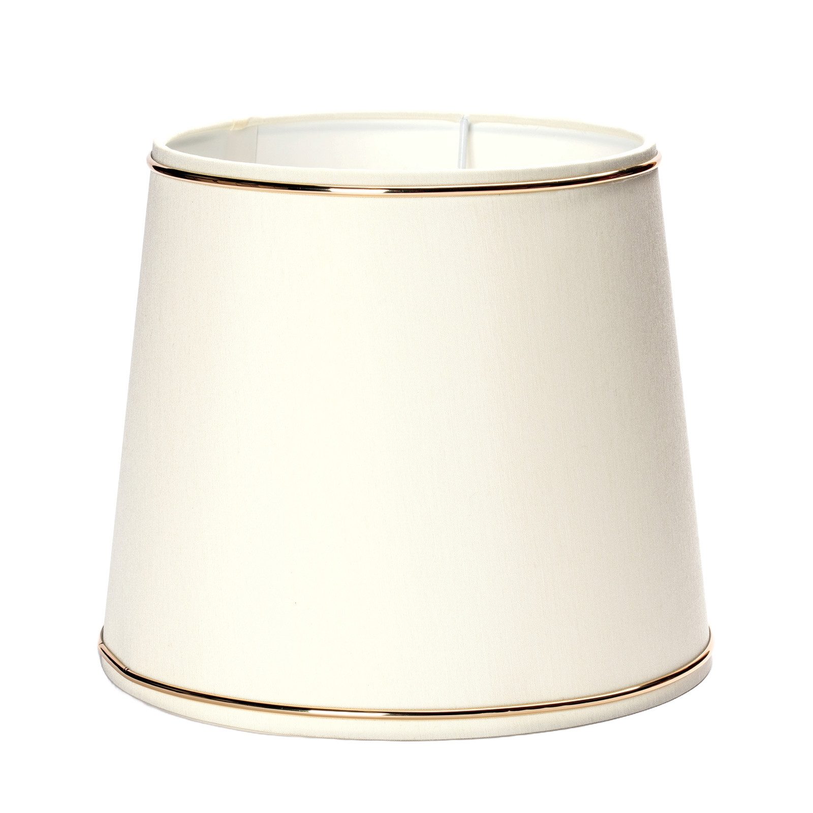 Orion Leuchten Lampenschirm Lampenschirm Creme Stoff Goldring Ø 17 cm H 20 cm E27