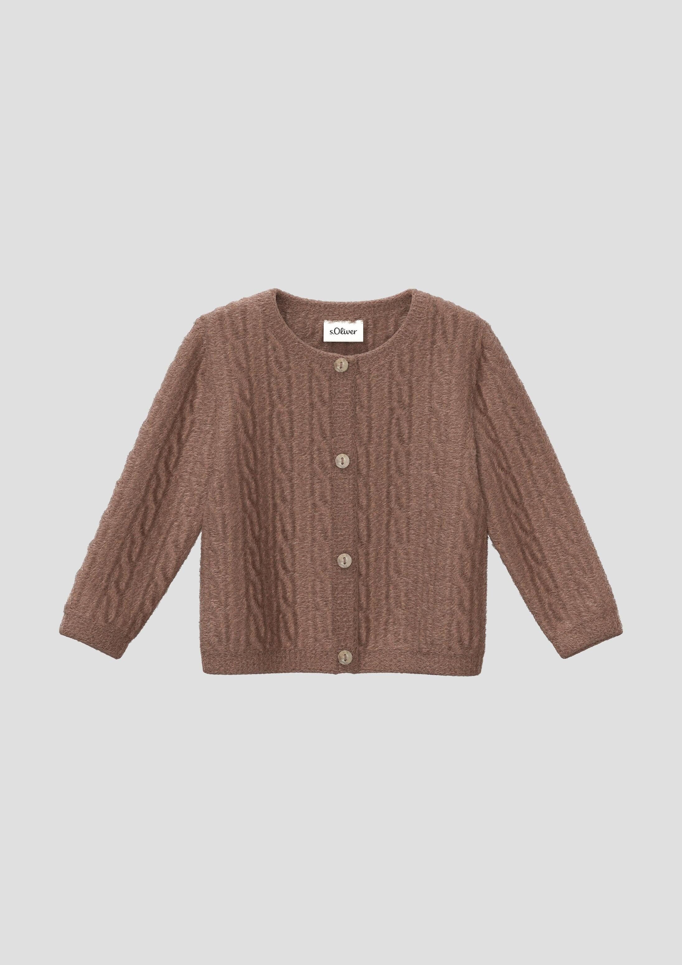 s.Oliver Cardigan Strickjacke Unisex Strickjacke mit Zopfmuster