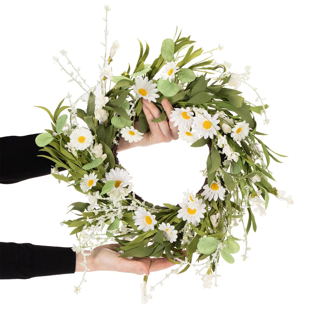 Kaemingk Dekokranz Blütenkranz Margeriten Dekoration für Tür Wand Frühling Sommer