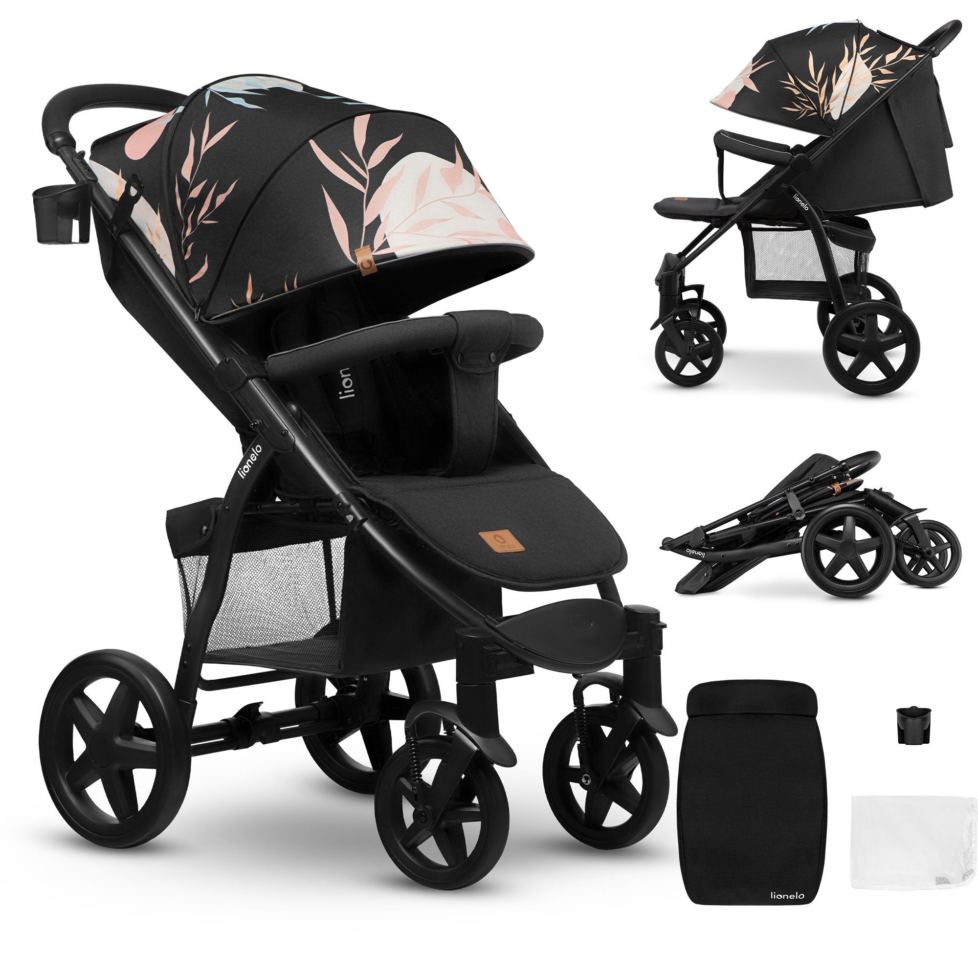 lionelo Kinder-Buggy ANNET PLUS, Fußdecke, großer Korb, ab 0 bis 36 Monate