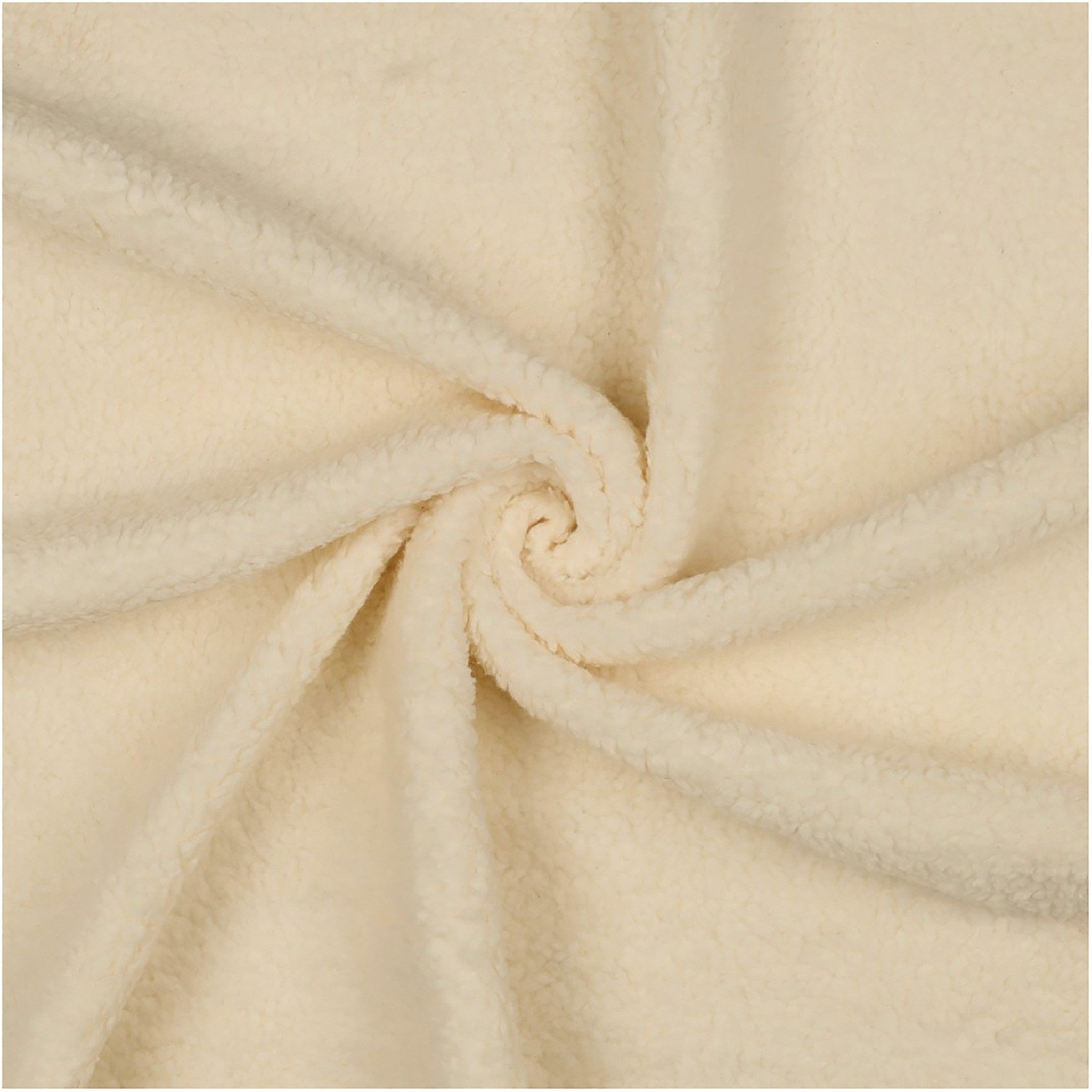 maDDma Stoff Teddystoff Baumwoll-Fleece ab 0,5mx1,6m Teddyplüsch Plüsschstoff, creme
