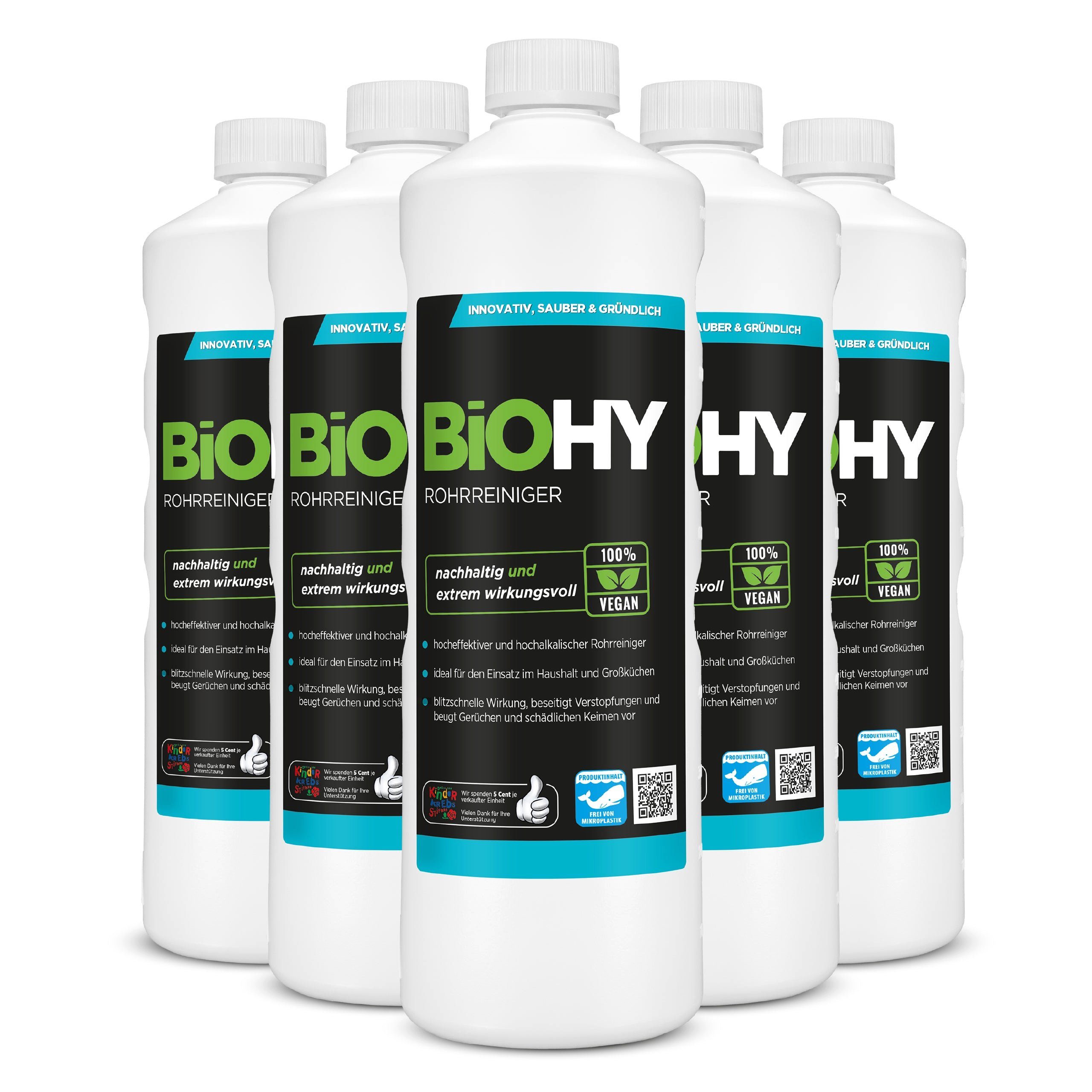 BiOHY Rohrreiniger 6er Pack (6 x 1 Liter Flasche) Rohrreiniger (6-St)