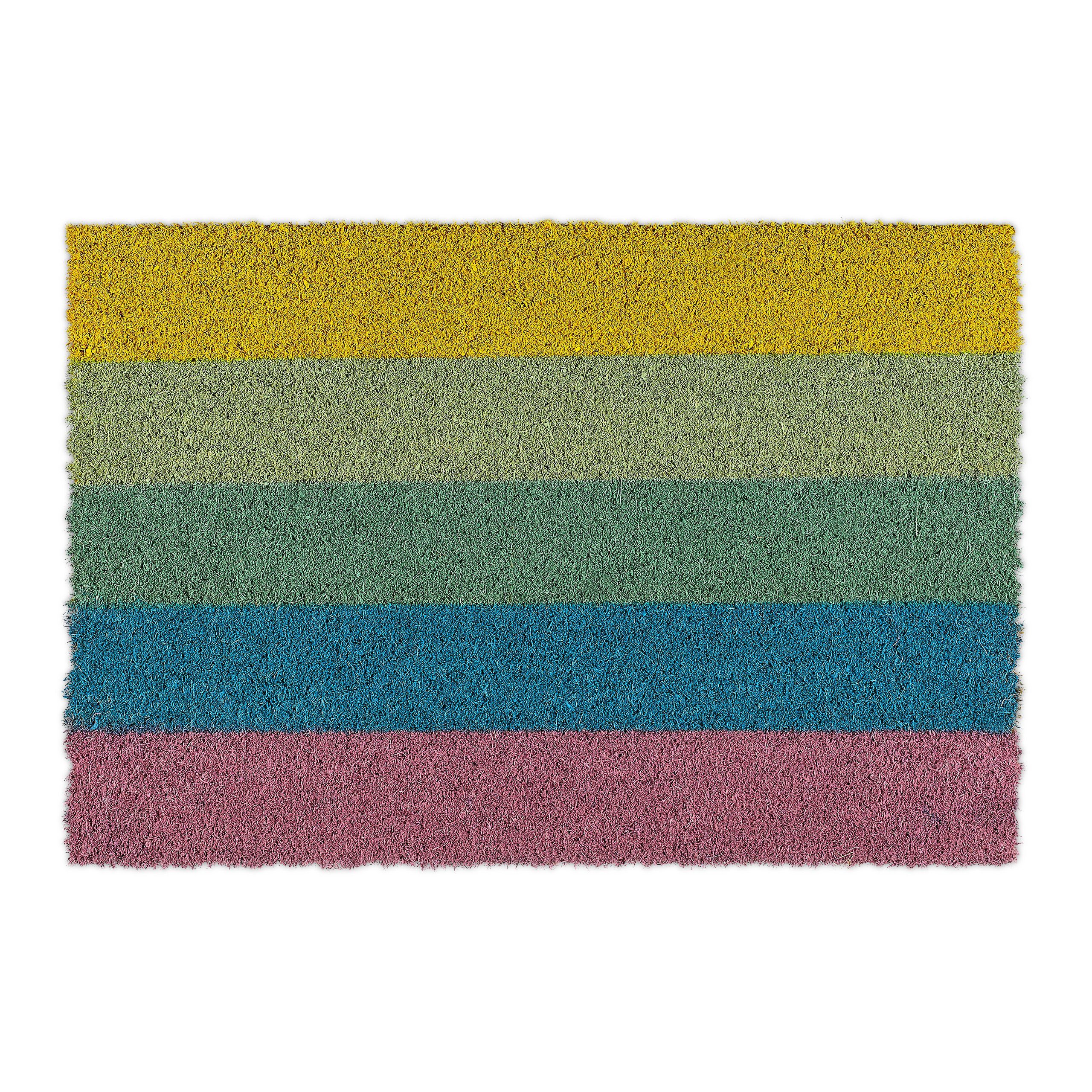 Fußmatte Fußmatte Kokos Regenbogen, relaxdays, Höhe: 15 mm