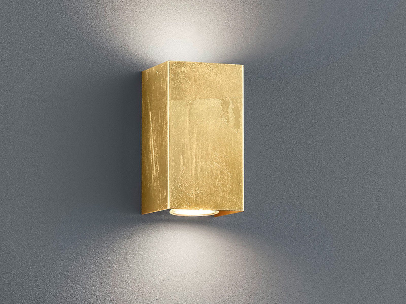 für Treppenhaus LED wechselbar, meineWunschleuchte Warmweiß, & 15cm Wandleuchte, H: indirekte Galerie kleine LED Beleuchtung Gold-en