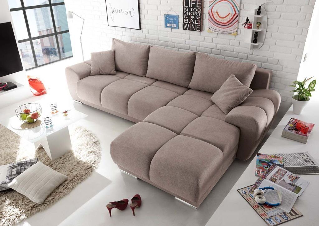 BlackRedWhite Ecksofa, Anton Ecksofa 289x189 cm Couch Eckcouch Sofa Taupe
