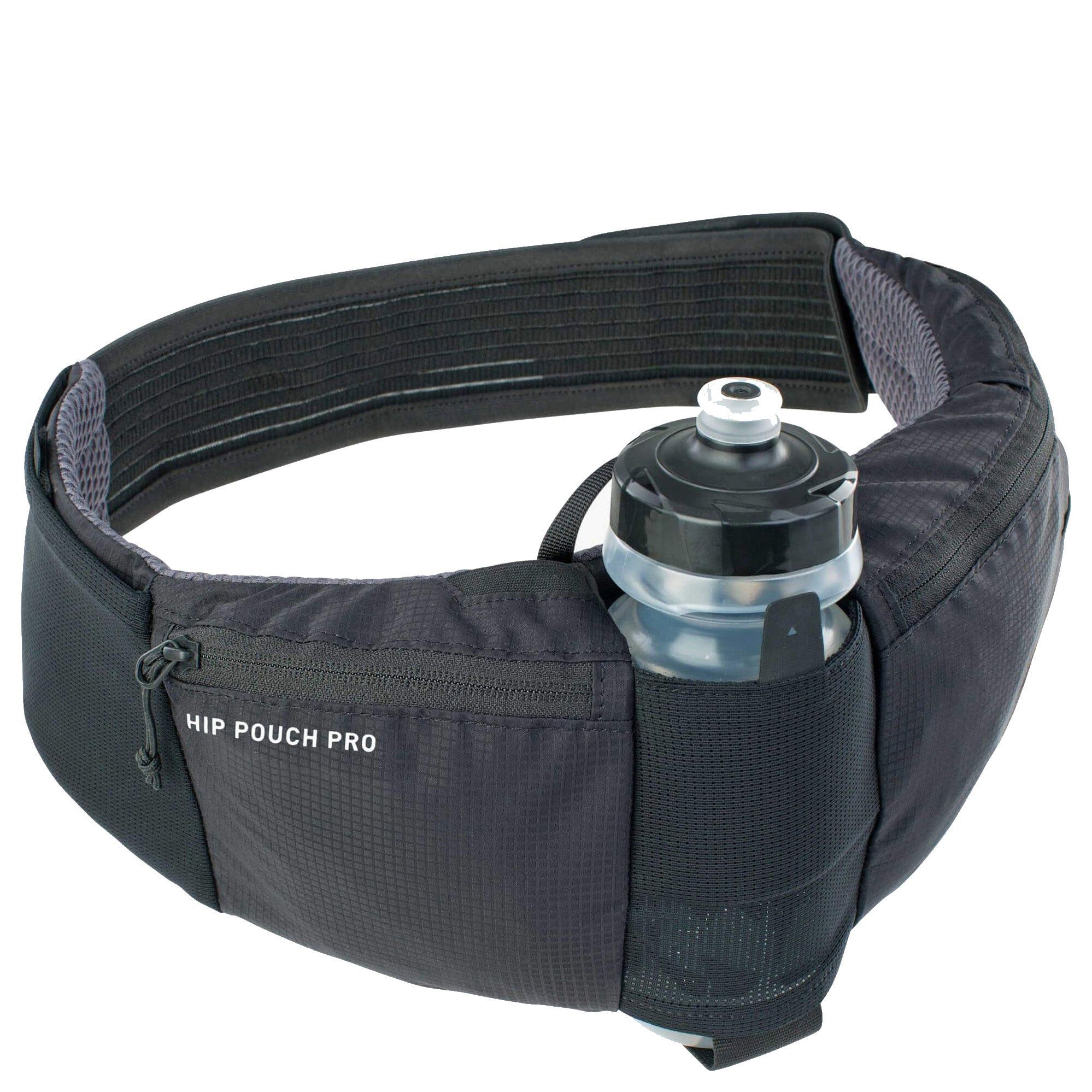 Bauchtasche Hip Pouch Pro - Gürteltasche mit Trinkflasche 30 cm (black)