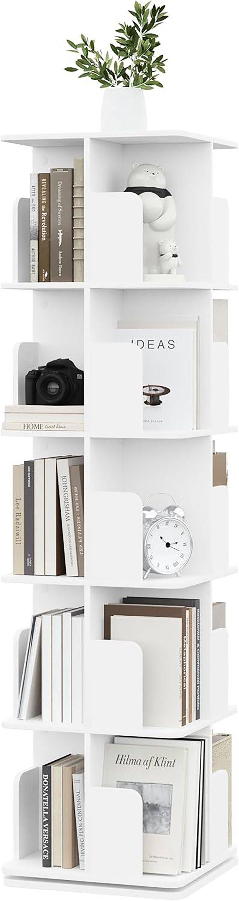 EUGAD Bücherregal, 1-tlg., Bücherschrank mit 5 Ebenen, 360° drehbar, 40x155 günstig online kaufen