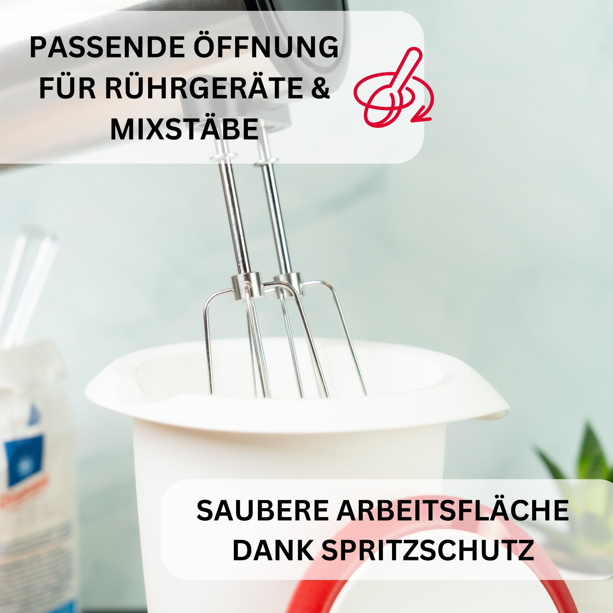 WESTMARK Rührschüssel / Quirltopf mit zweigeteiltem Deckel, 1 l, Mit Ausgießer, Kunststoff, PP