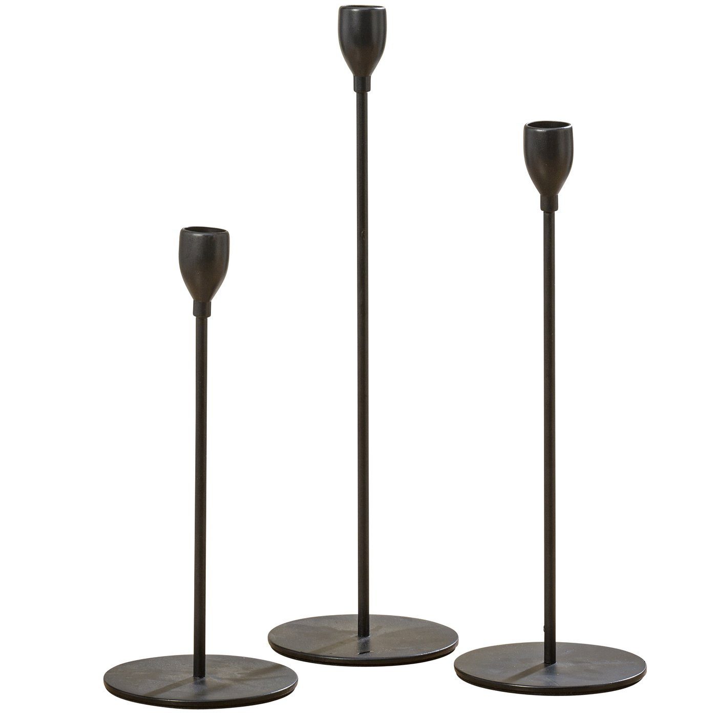 BOLTZE GRUPPE GmbH Kerzenlaterne Metallkerzenhalter 23 - 33 cm MALTE, 3er Set (Kerzenhalter)