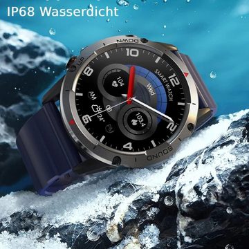 Deunis Smartwatch (1,39 Zoll, Android iOS), Telefonfunktion Schlafmonitor Schrittzähler Fitness Sportuhr Herren