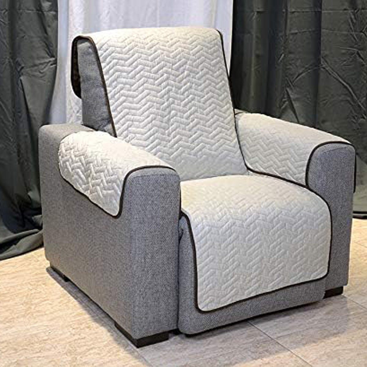 oder Starlyf, wasserabweisend, wendbar, Sofa Sofabezug Sesselbezug Cover Sofahusse Sofaschoner schwarz/grau