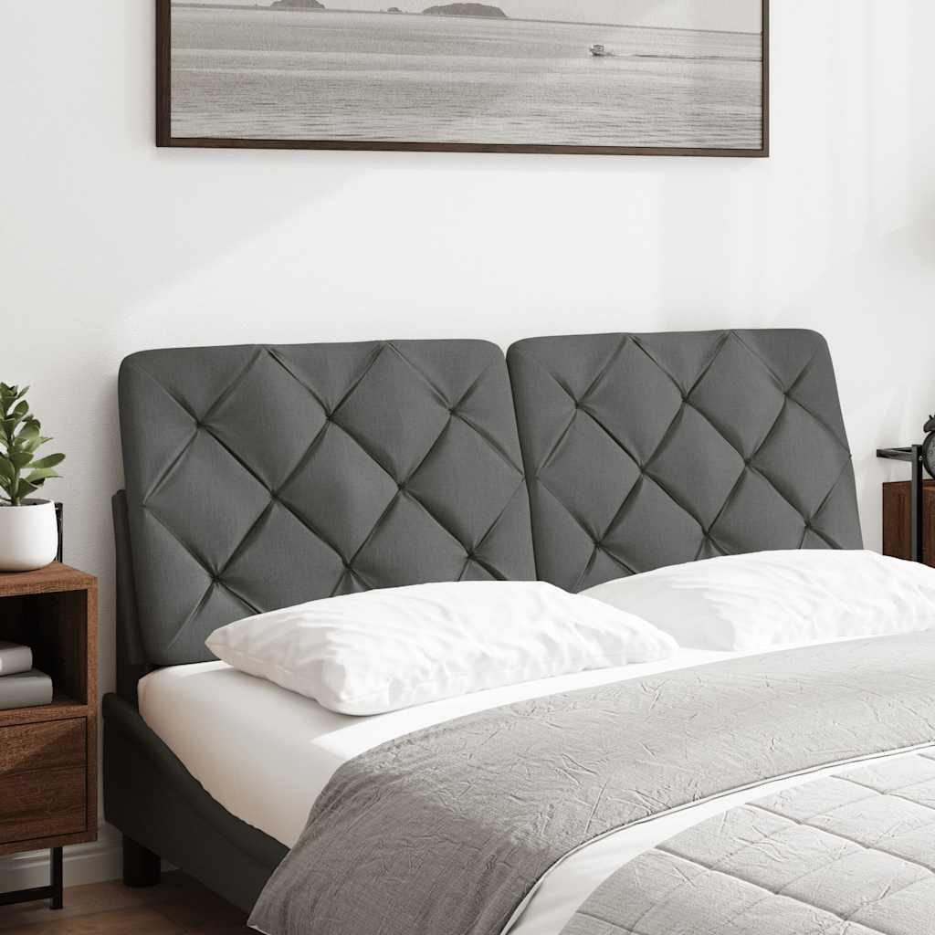 vidaXL Bett, Kopfteil-Kissen Dunkelgrau 140 cm günstig online kaufen