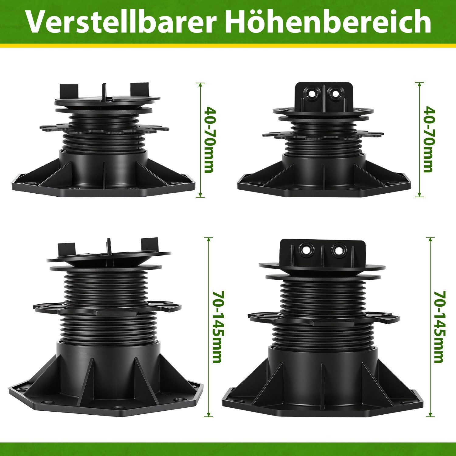 Clanmacy Stellfuß Höhenverstellbare Stelzlager aus Kunststoff für WPC & Platten – Bild 3 von 5
