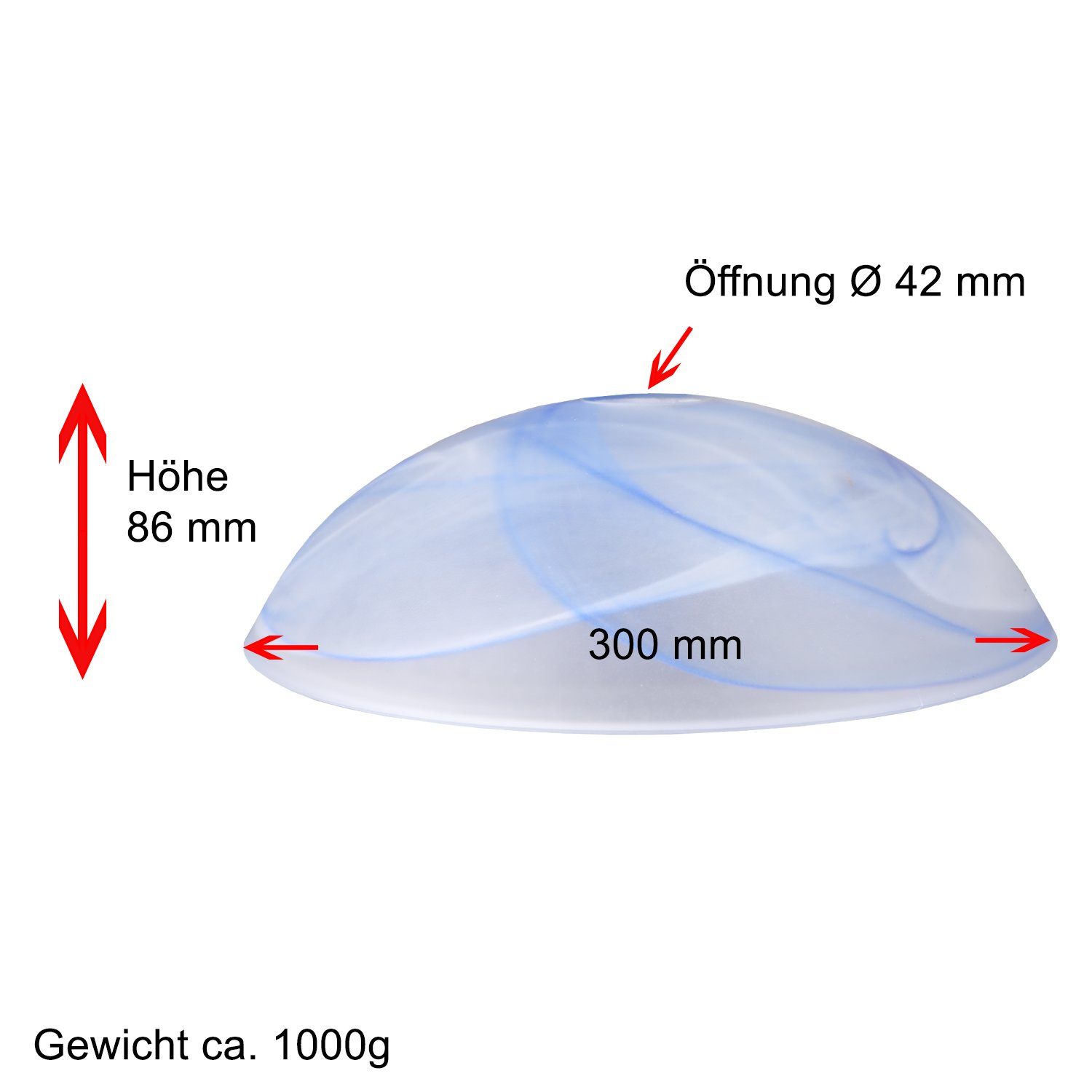 Home4Living Lampenschirm Lampenglas Ersatzglas Glasschirm Ø 300mm Alabaster günstig online kaufen