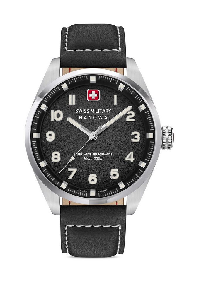 Swiss Military Hanowa Schweizer Uhr GREYHOUND, SMWGA0001501, Hochwertiges  und kratzfestes Saphirglas