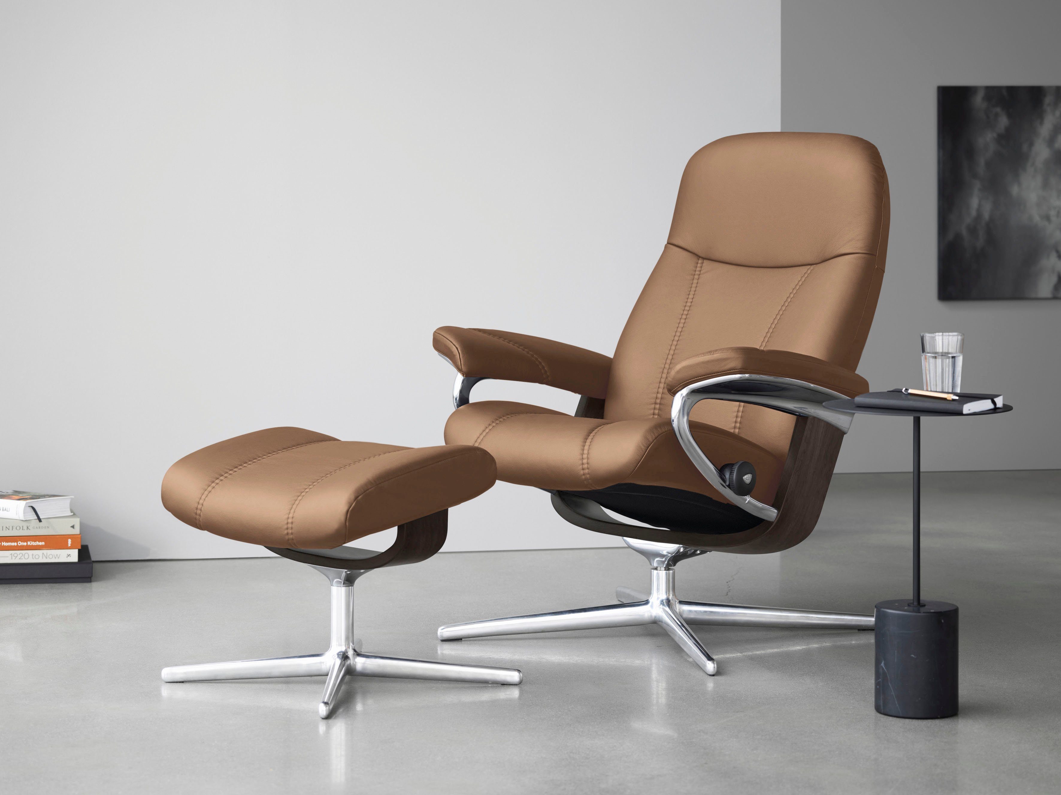 Stressless® Relaxsessel Consul, mit Cross Base, Größe S, M & L, Holzakzent Wenge