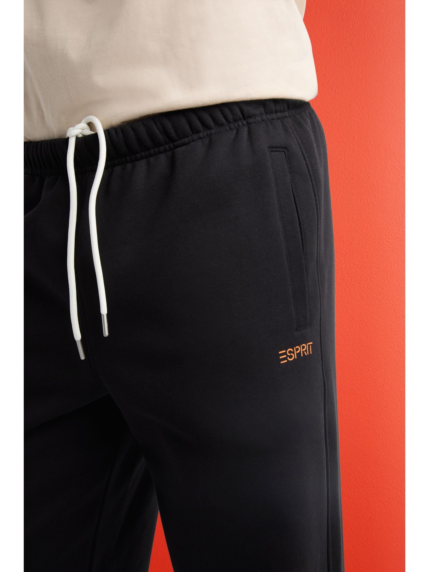 Esprit Jogginghose Logo-Sweatpants aus Baumwollfleece BLACK