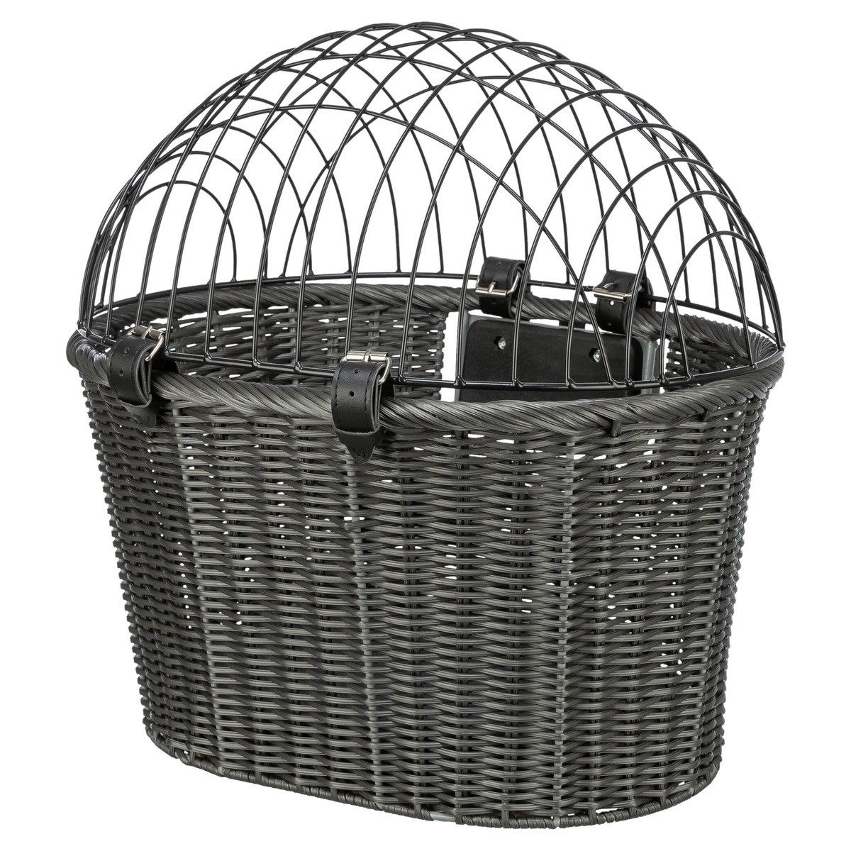 Tierfahrradkorb Front-Fahrradkorb Rattan anthrazit