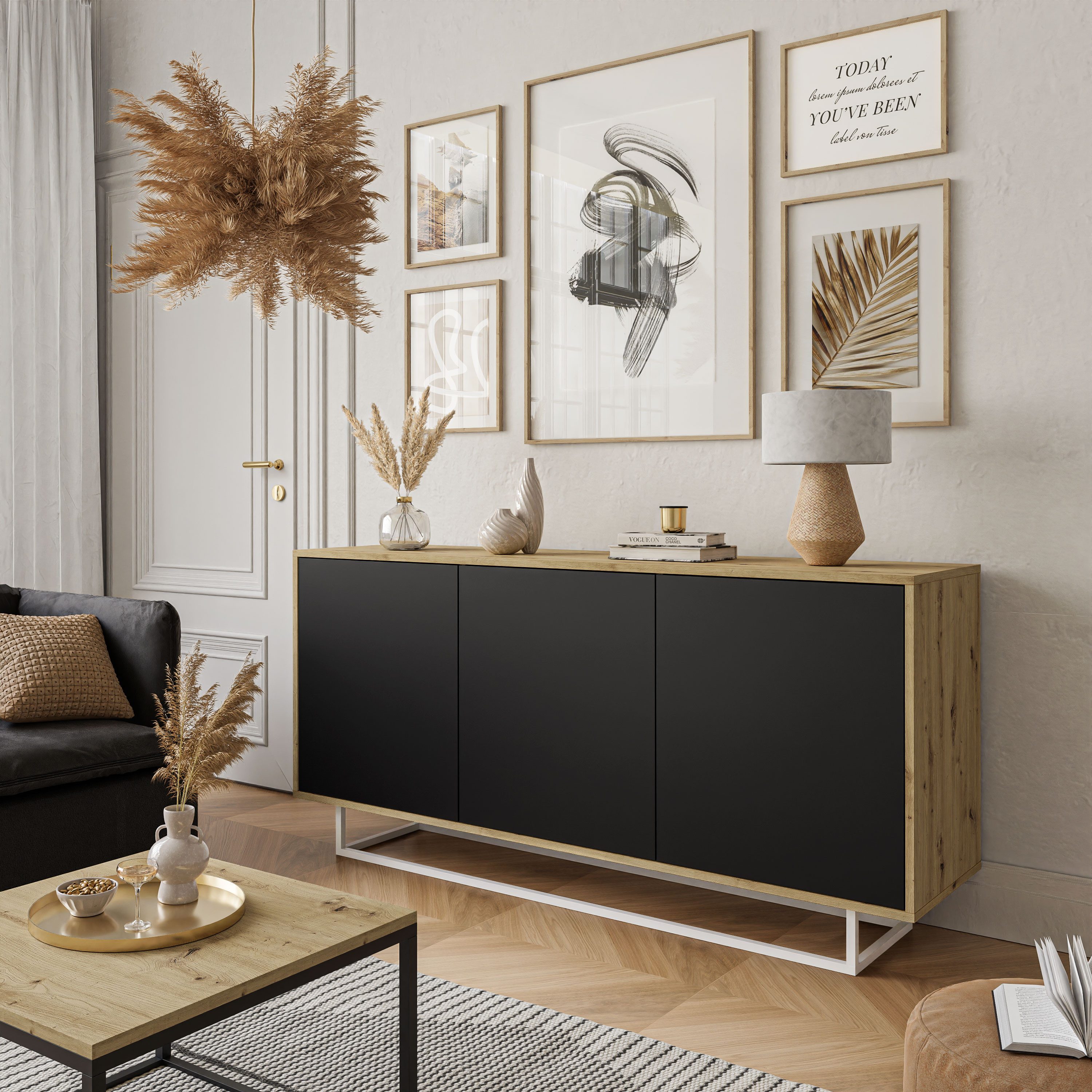 Lookway Kommode SANAYI LOFT mit Metallgestell, Breite: 156 cm