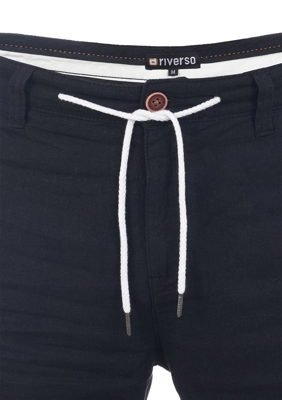 RIVOliver Black Bermudashort Shorts mit Herren Zugbandverschluss riverso Fit Freizeitshorts Regular