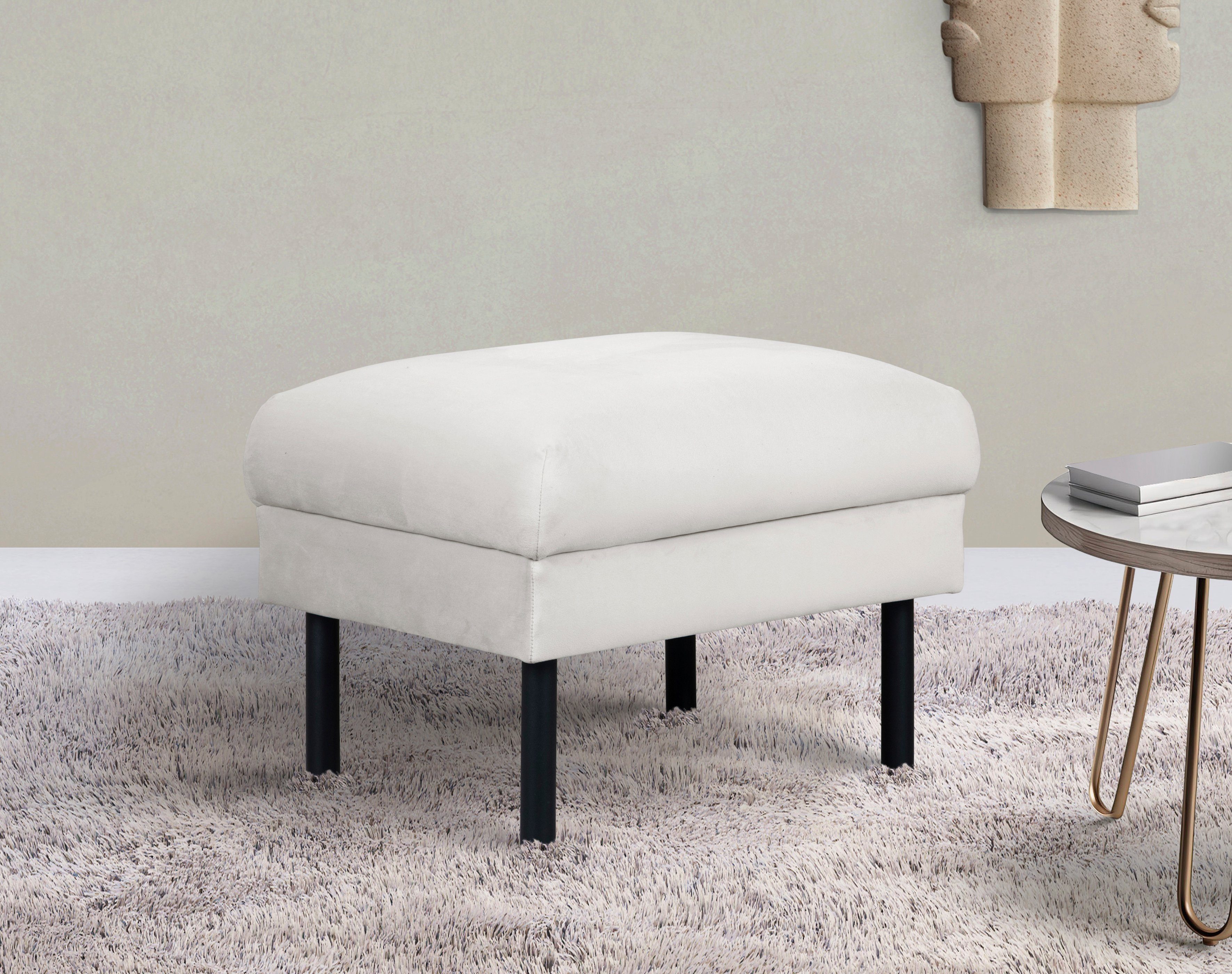 Home affaire Hocker Lillibeth Polsterhocker, Sitzhocker, Maße B/T/H: 64/50/48 cm, passend zur Serie "Lillibeth", auch in Cord und Samtoptik