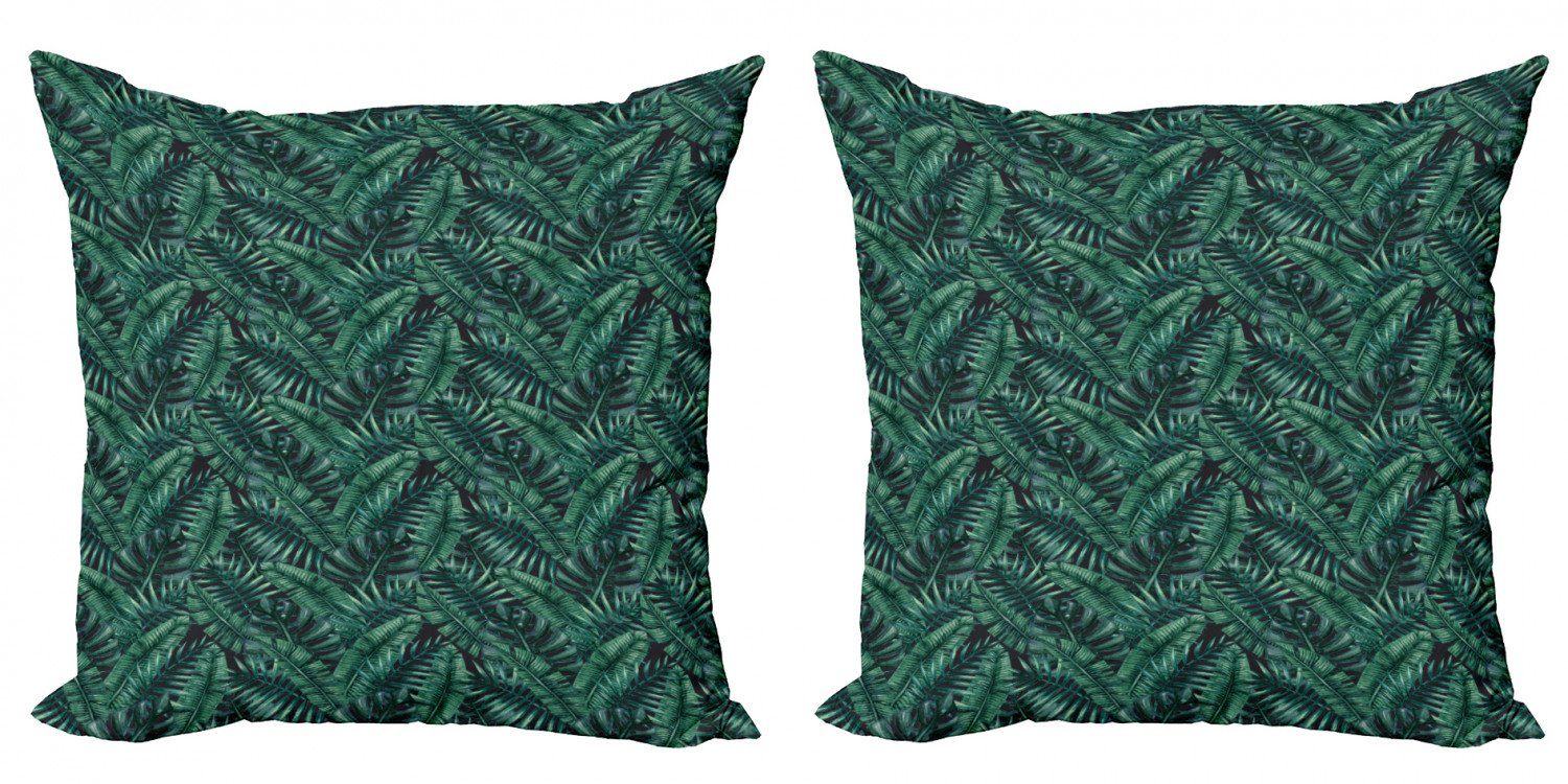 Kissenbezüge Modern Accent Doppelseitiger Digitaldruck, Abakuhaus (2 Stück), Palmblatt Frischer Hawaii Sommer