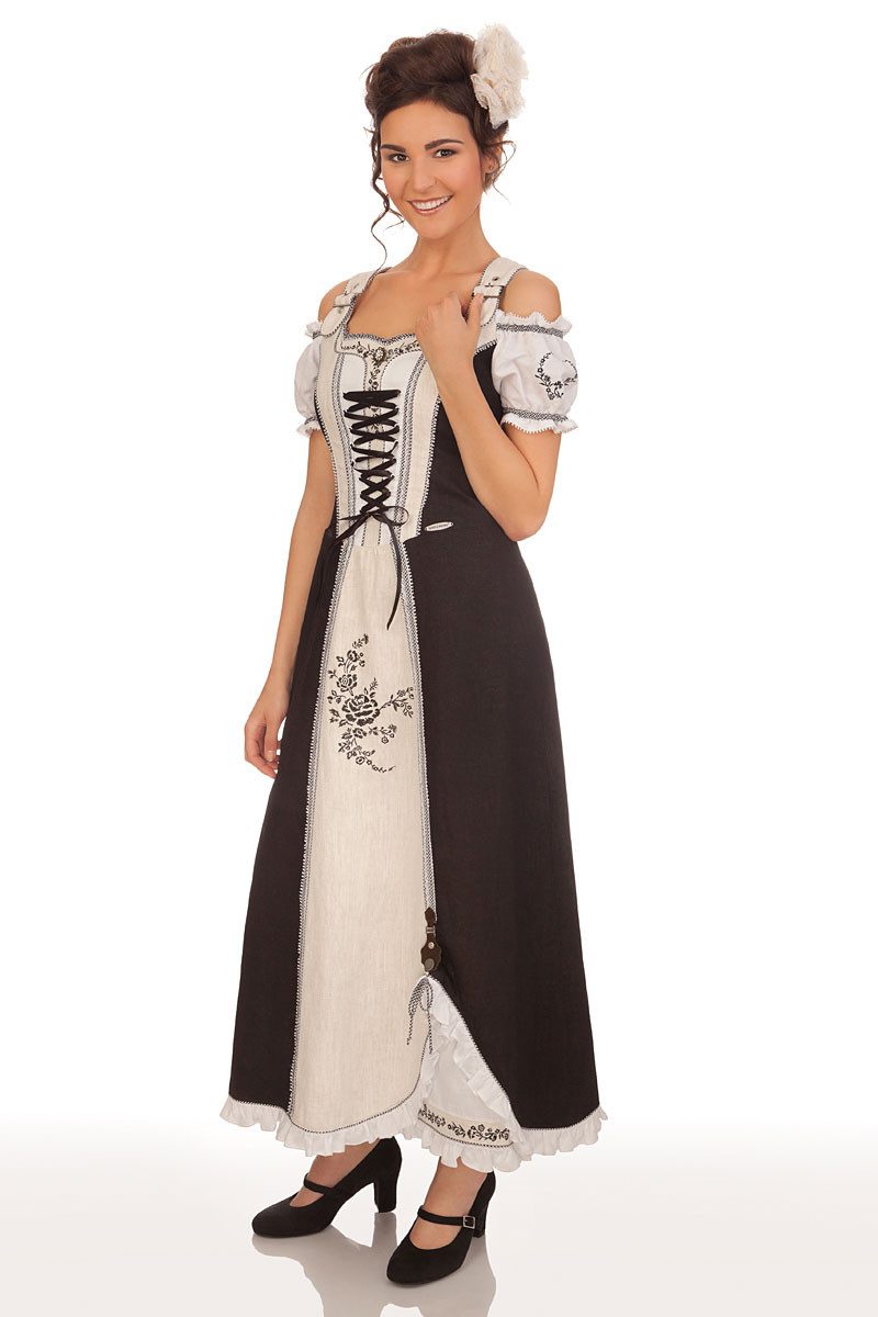 Spieth & Wensky Dirndl Landhauskleid - ASMARA - schwarz, natur