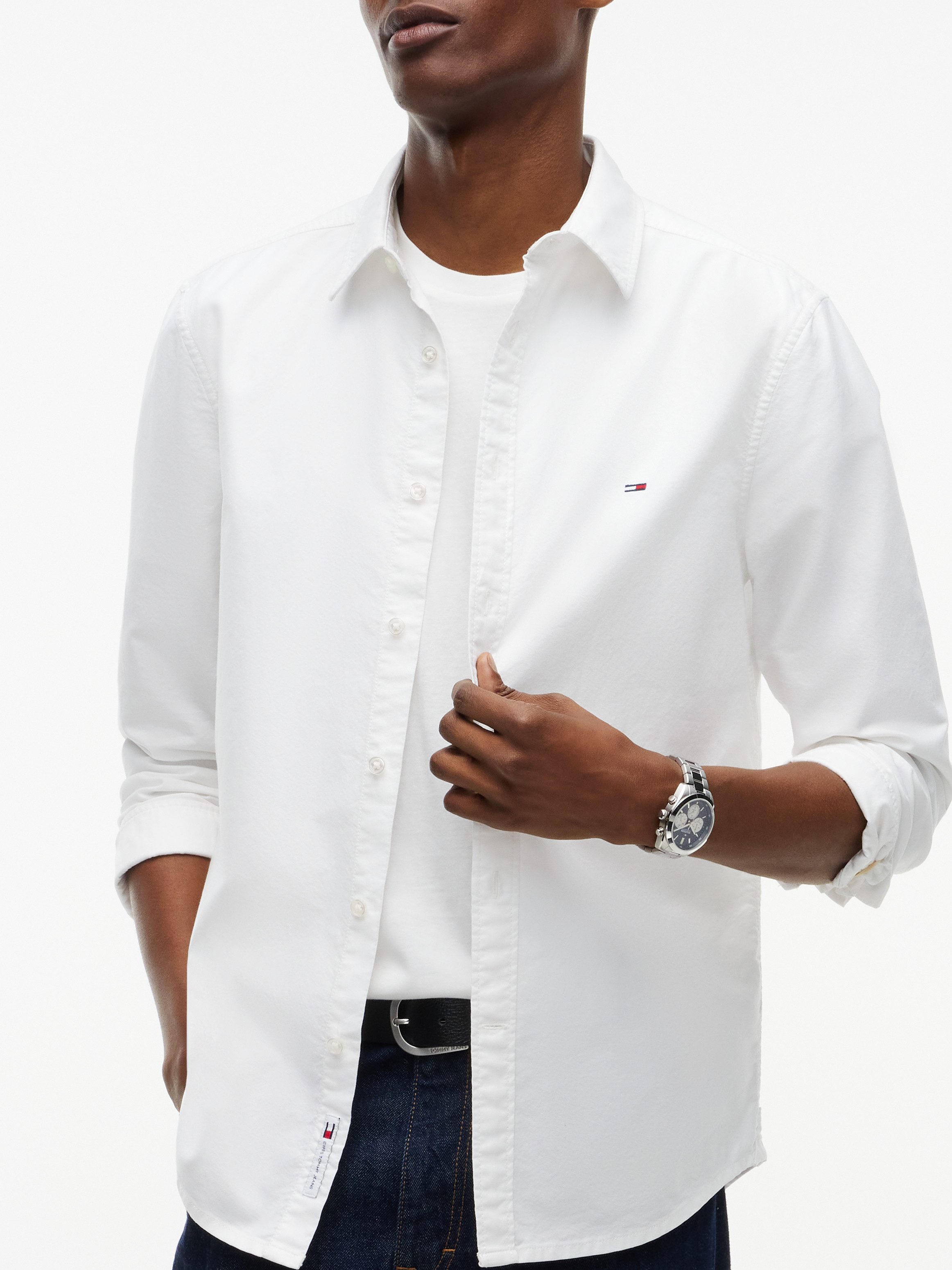 Tommy Jeans Langarmhemd SLIM OXFORD SHIRT Slim fit mit Hemdkragen