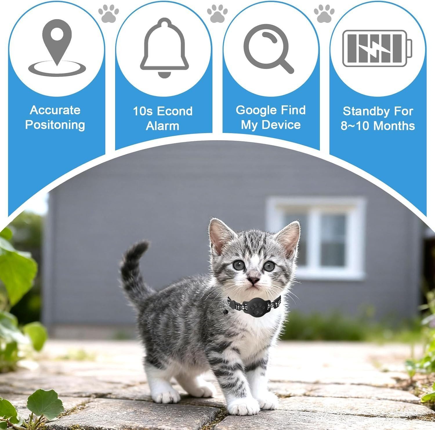 FELIXLEO Katzen-Futterautomat GPS Katzen Tracker ohne Abo IP68 wasserdicht für Google Find My App