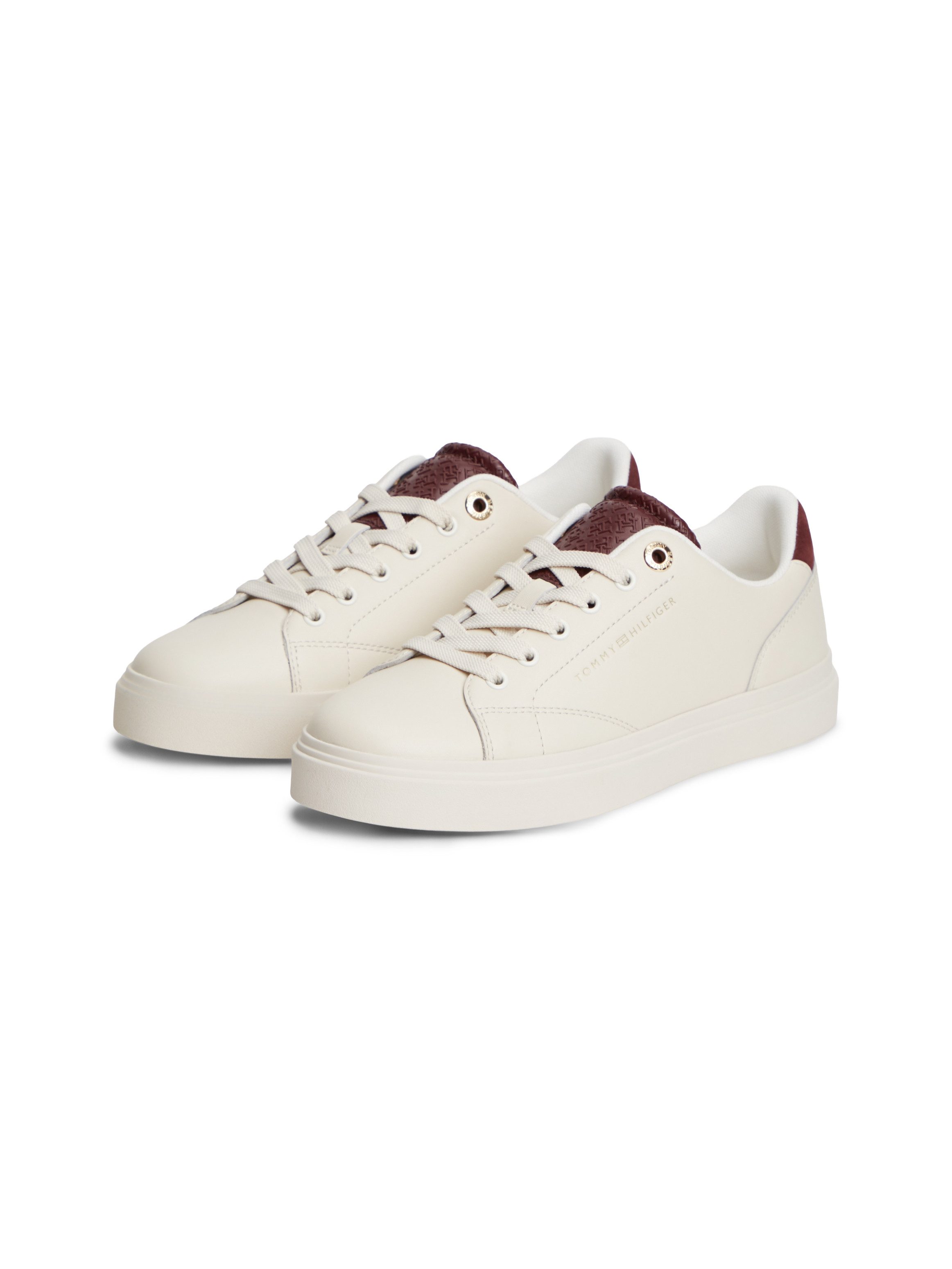 Tommy Hilfiger TH FEMININE CUPSOLE MONOGRAM Plateausneaker Freizeitschuh, Halbschuh, Schnürer, Logoprägung an der Schuhzunge