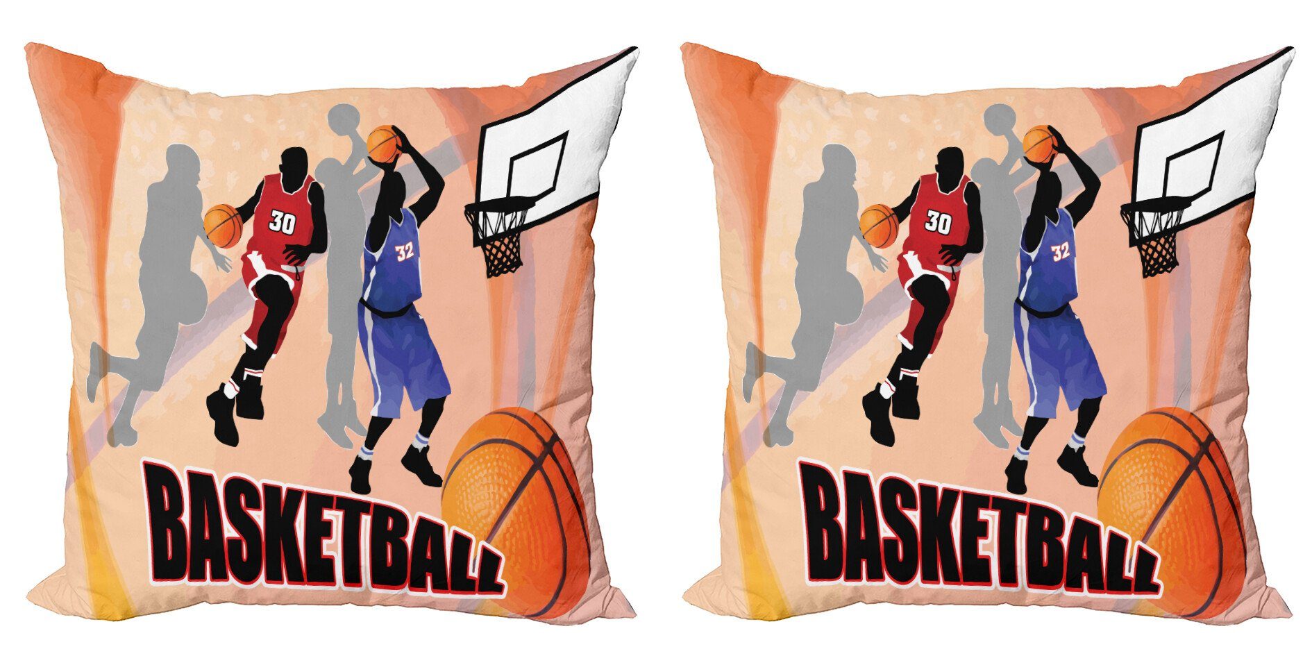 Kissenbezüge Modern Weinlese-Basketball Stück), in Kunst der Abakuhaus Doppelseitiger Digitaldruck, Sport (2 Accent