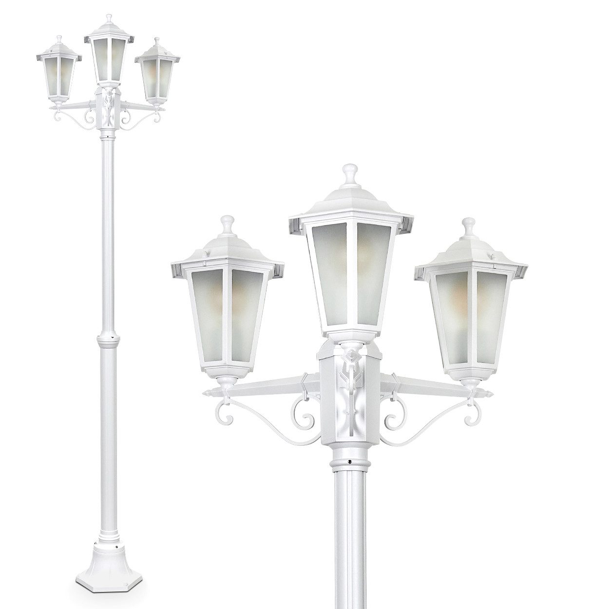 hofstein Außen-Stehlampe Wegeleuchte aus Metall/Milchglas in günstig online kaufen