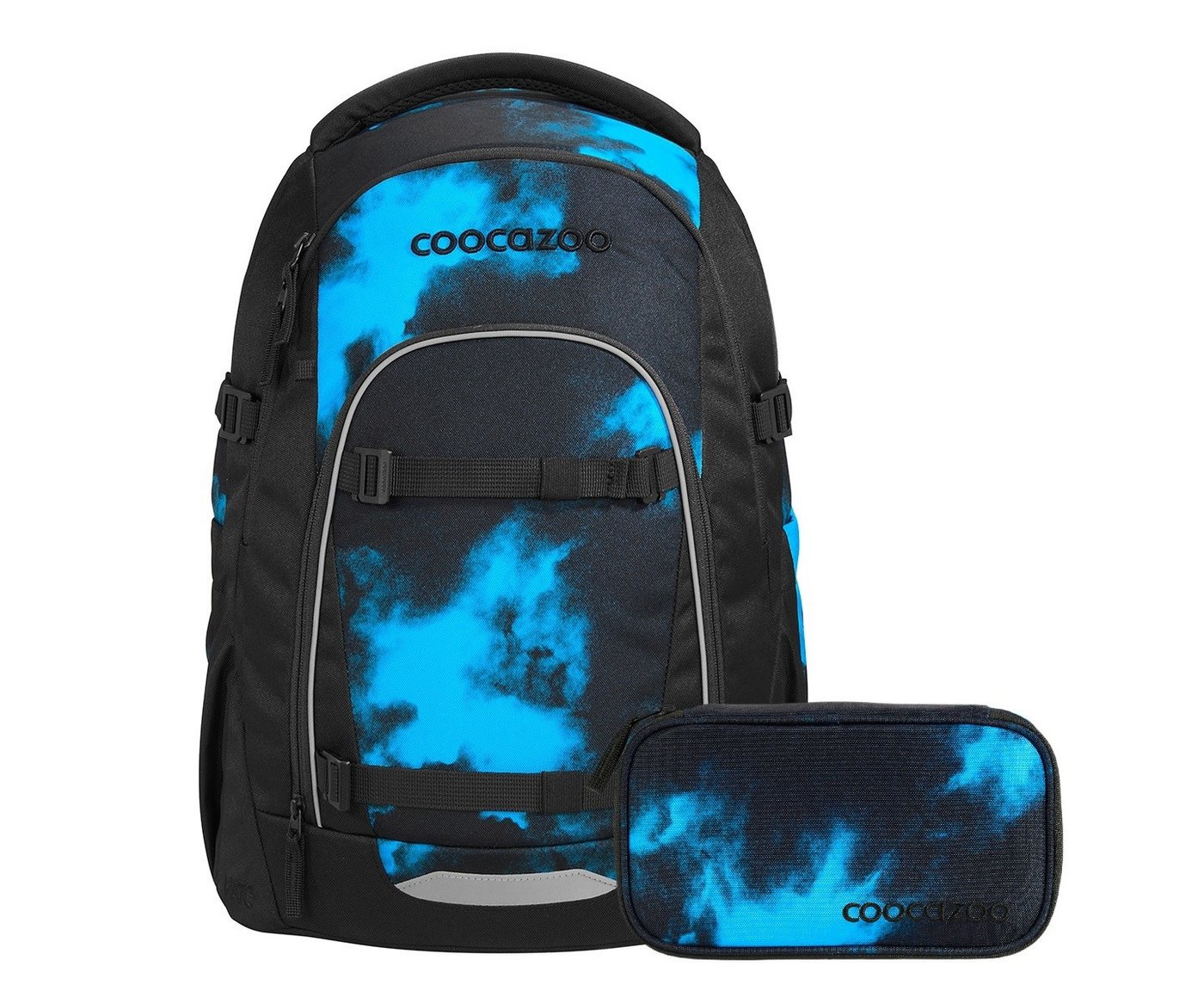 coocazoo Schulranzen Schulrucksack-Set MATE Mystic Clouds 2-teilig (2-teilig), ergonomisch, Körpergröße: 135 - 180 cm, Easy-Grow-System