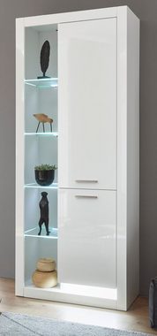 Furn.Design Wohnwand Ladis, (in weiß Hochglanz, Set 3-teilig, 298 x 198 cm), zeitlos elegantes Design