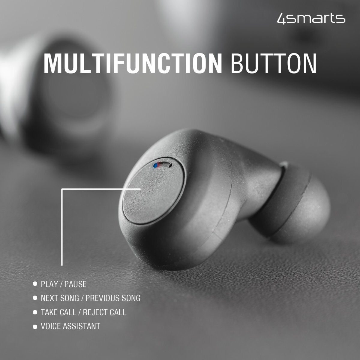 4smarts Eara Profile), Bluetooth-Kopfhörer Wireless, Control (Audio Steuerung (Sprachsteuerung, Musik, (Advanced Remote integrierte Assistant, für Anrufe AVRCP Audio Video Profile) A2DP Voice Bluetooth Distribution True und Bluetooth Core