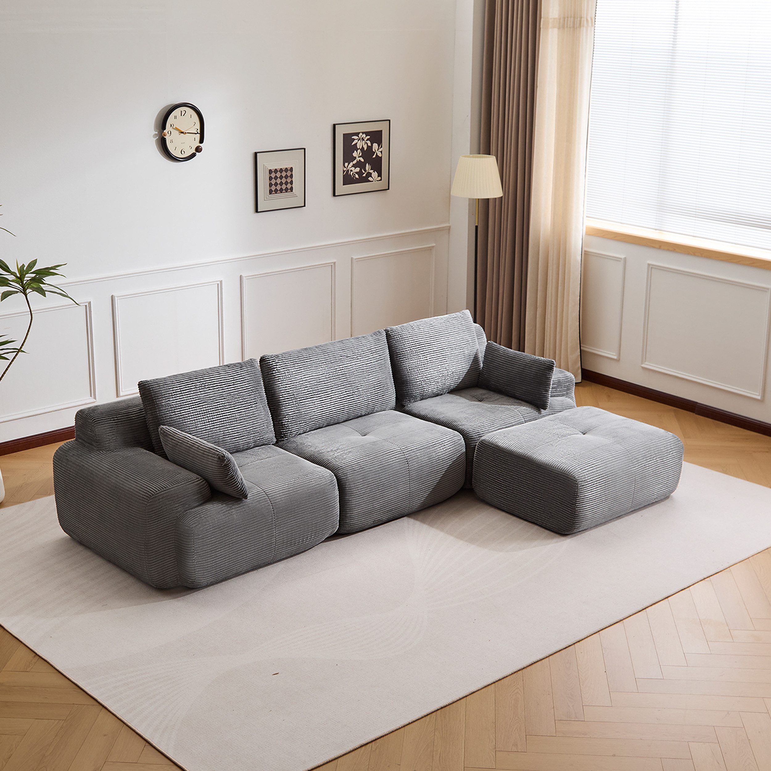 Leawin Sofa Sofa 3-2-1 Sitzer mit Schlaffunktion – Wohnzimmersofa modern & bequem, Bequemes Sofa mit Bettfunktion – modern, kompakt und flexibel nutzbar