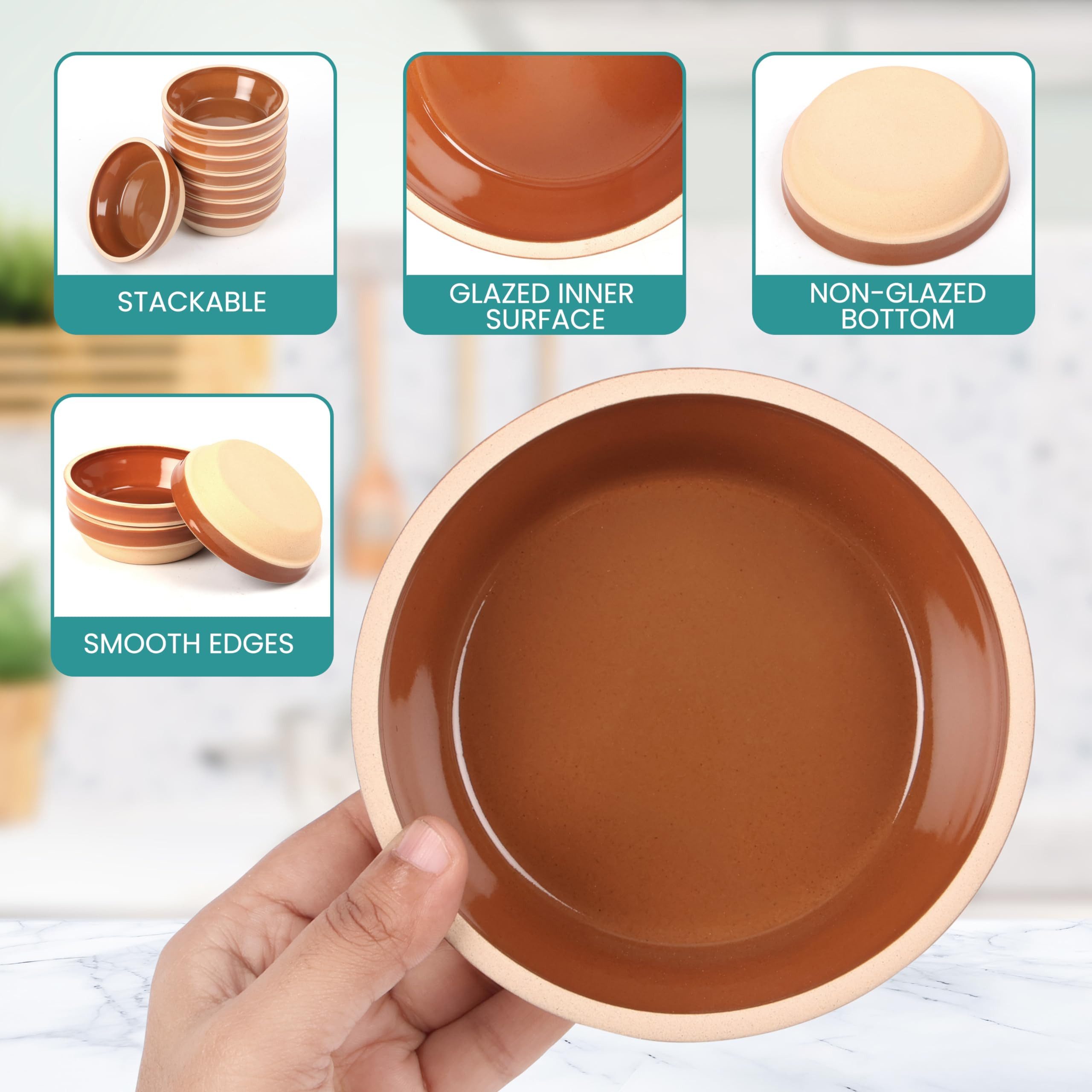 Belle Vous Servierschale BELLE VOUS Tapas Schälchen 12er Set 175 ml Keramik, Terrakotta
