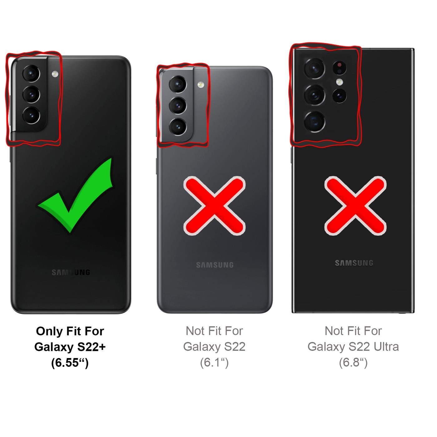 CoolGadget Handyhülle Handy Schutzhülle für Samsung Galaxy S22 Plus matt schwarz 6,6 Zoll, Silikon TPU Hülle Schutz Tasche Cover schlicht Slim Case