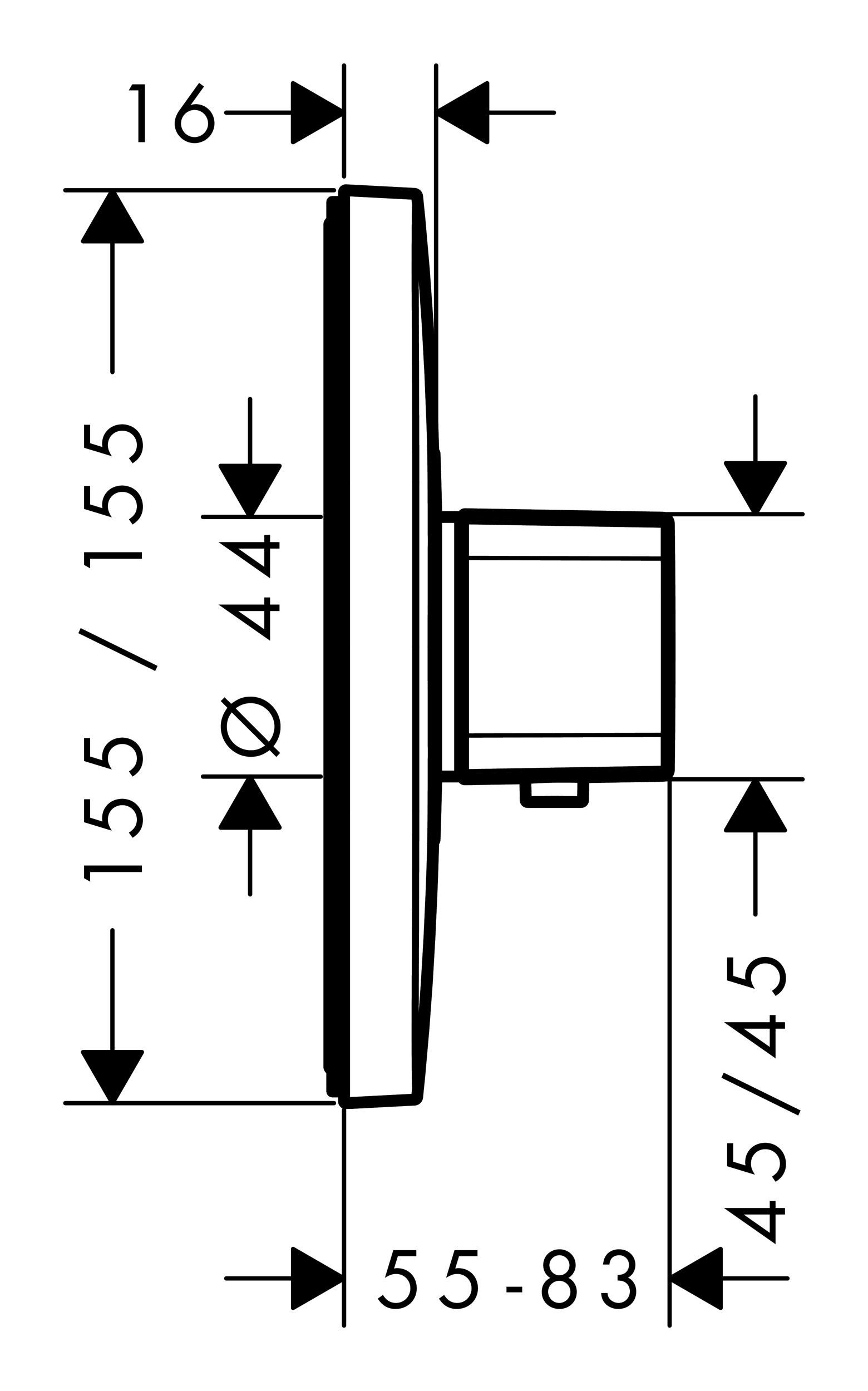 Thumbnail - hansgrohe Unterputzarmatur Ecostat E Thermostat Unterputz - Chrom