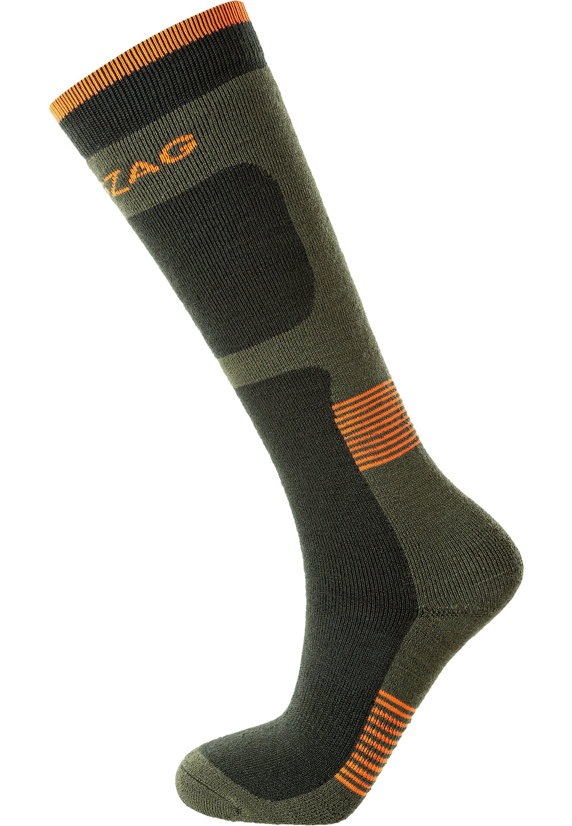 Tippy Socken dunkelgrün ZIGZAG mit (2-Paar) wärmendem Wollanteil