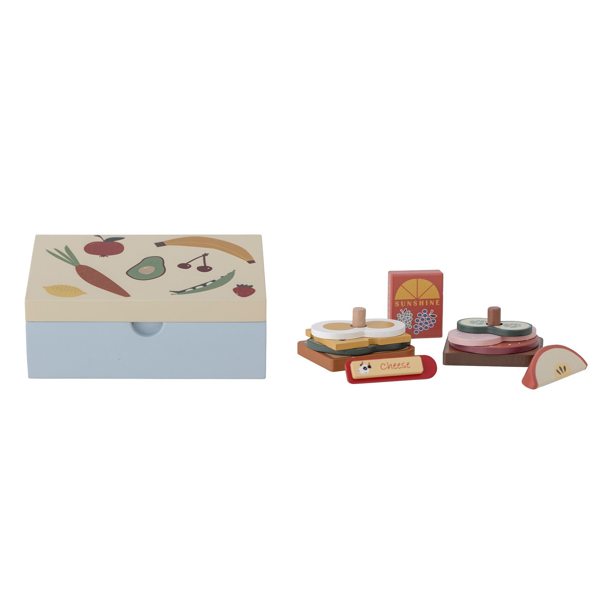 Bloomingville Lernspielzeug Bloomingville Thyra Spielset, Brotdose, Blau, MDF, Set of 12