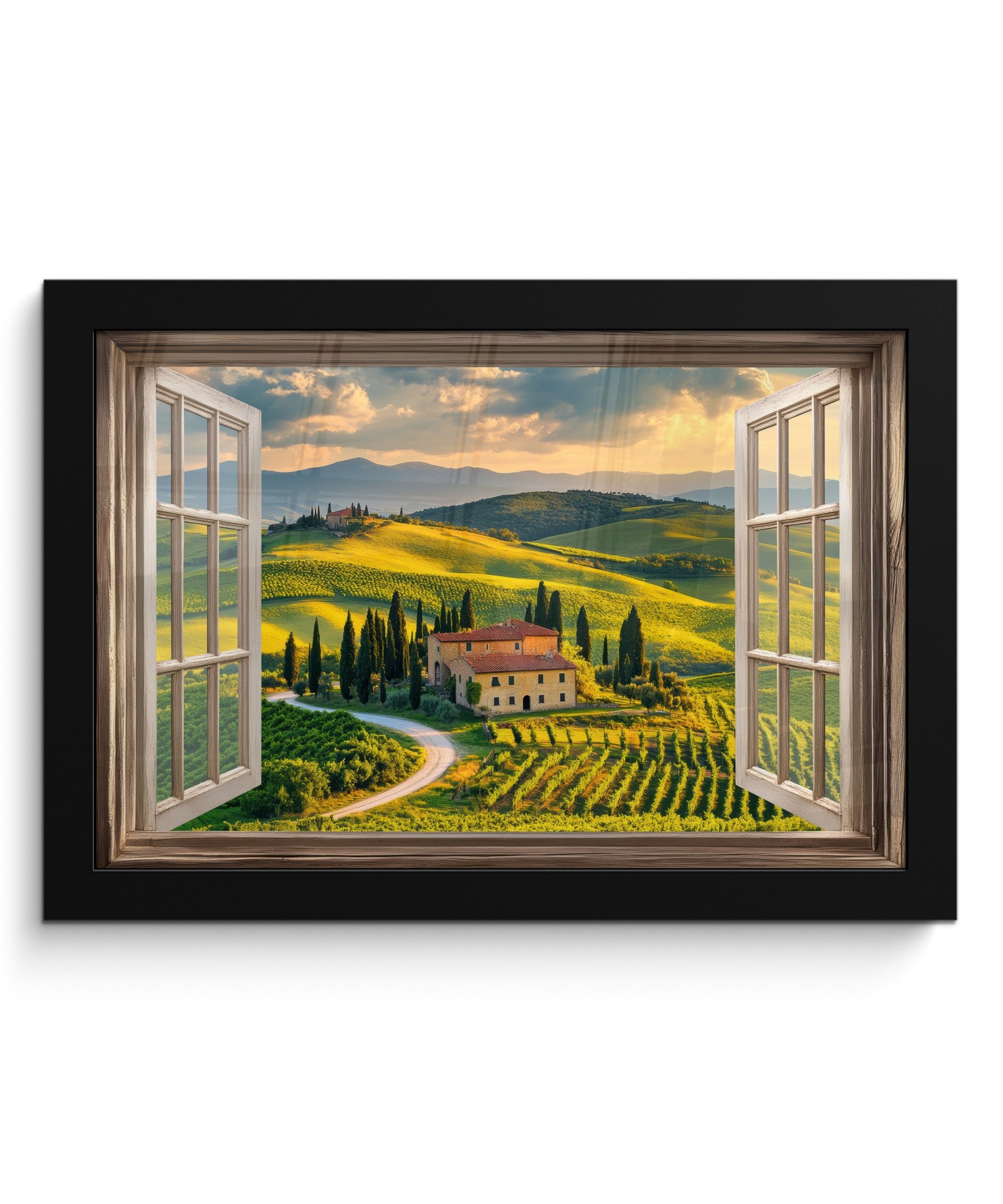 MuchoWow Poster Ansichten - Toskana - Landschaft - Sommer, (1 St), Wandbilder, Deko Wohnzimmer Schlafzimmer, 30x20 cm