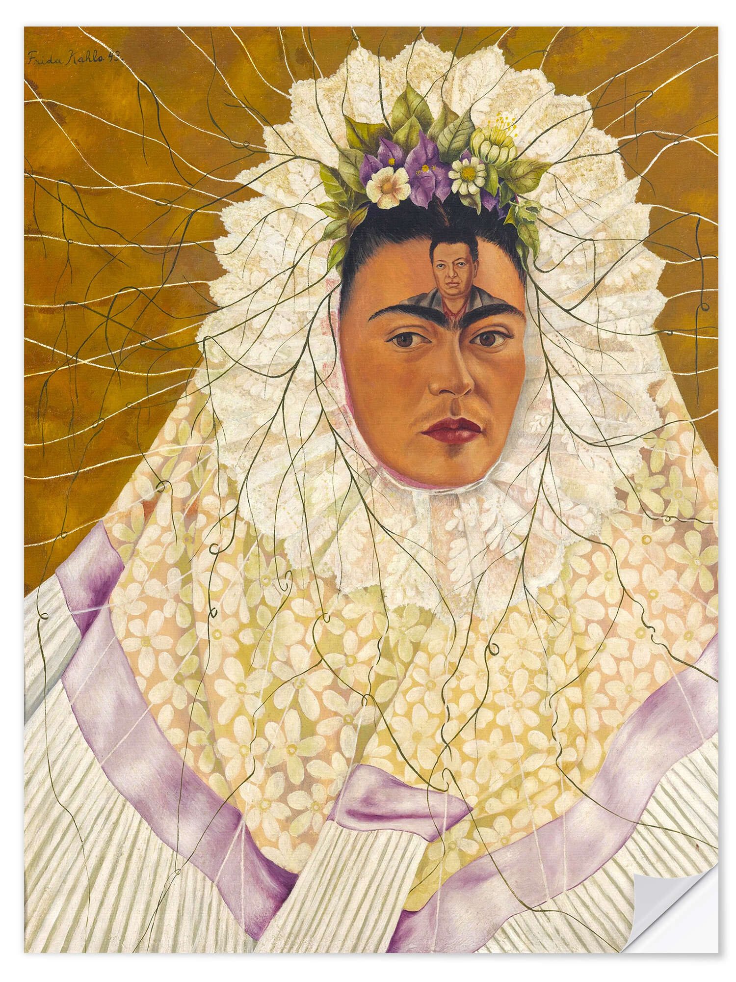 Posterlounge Wandbild Selbstporträt als Tehuana oder Diego in meinen Gedanken, Frida Kahlo, erhältlich als Poster, Leinwandbild, Wandsticker oder Acrylglasbild