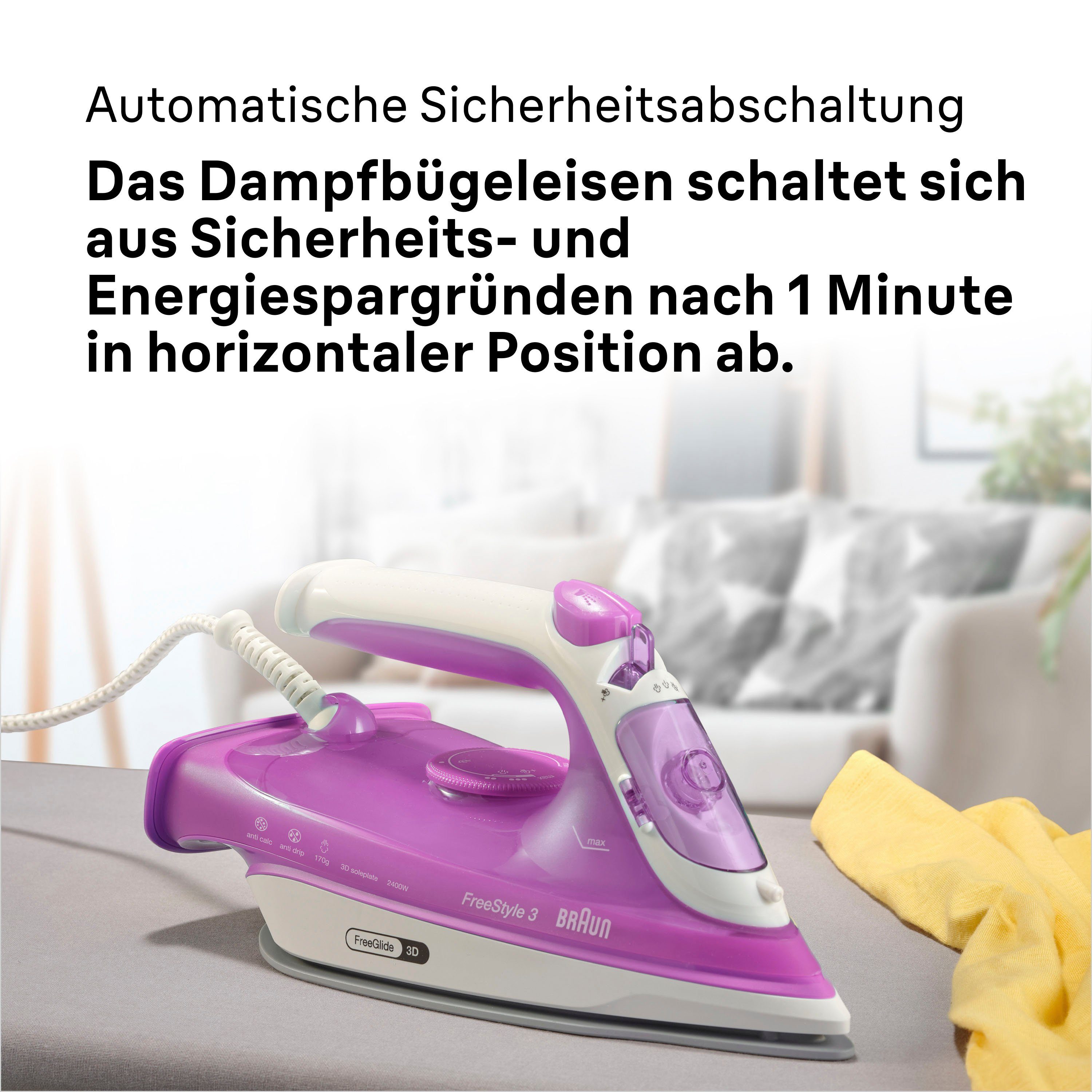 Weiß/Lila, PU FreeStyle Braun Braun W Dampfbügeleisen FI 2400 3 3124 Dampfbügeleisen