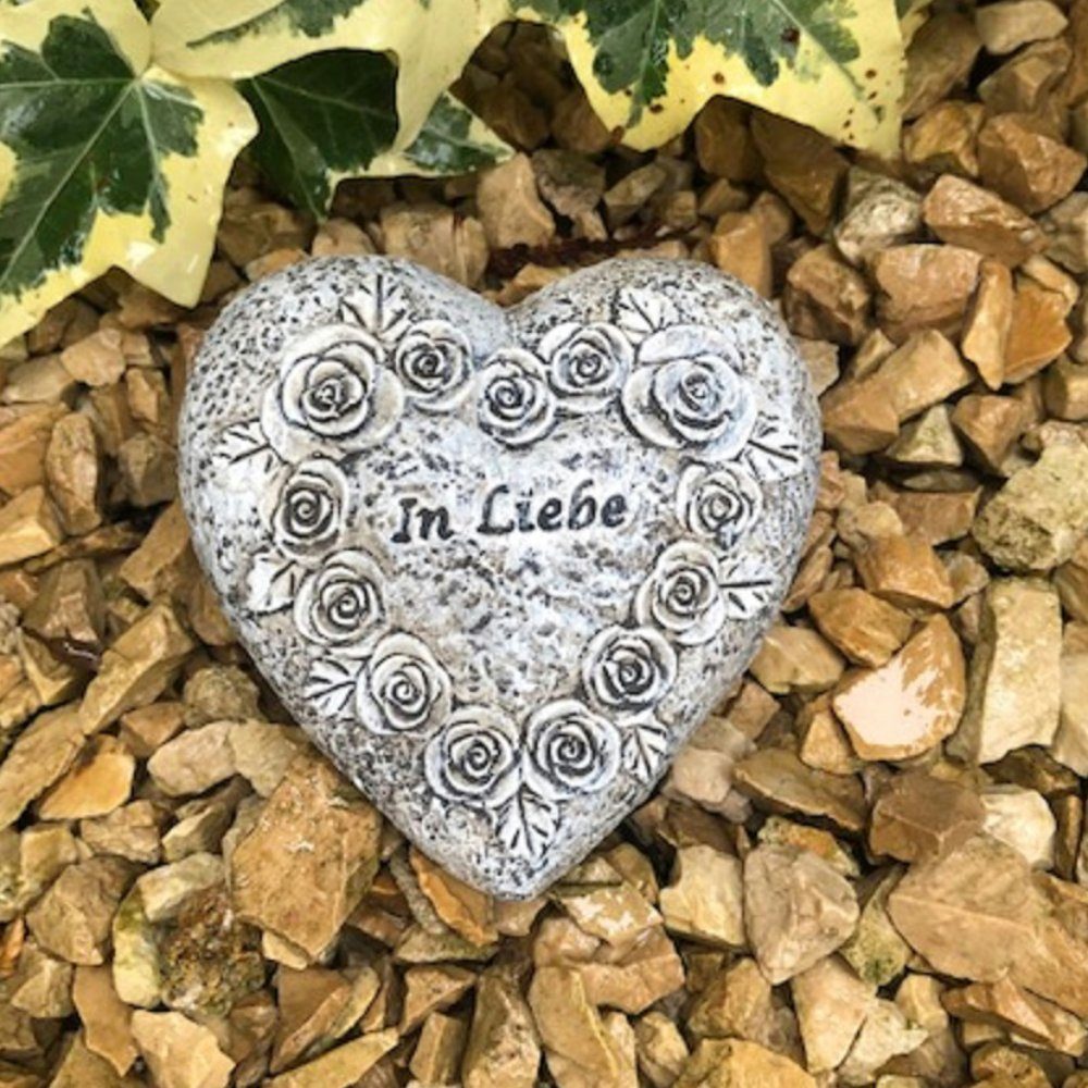 Radami Gartenfigur Grabherz Gedenkstein mit Rosenherz günstig online kaufen