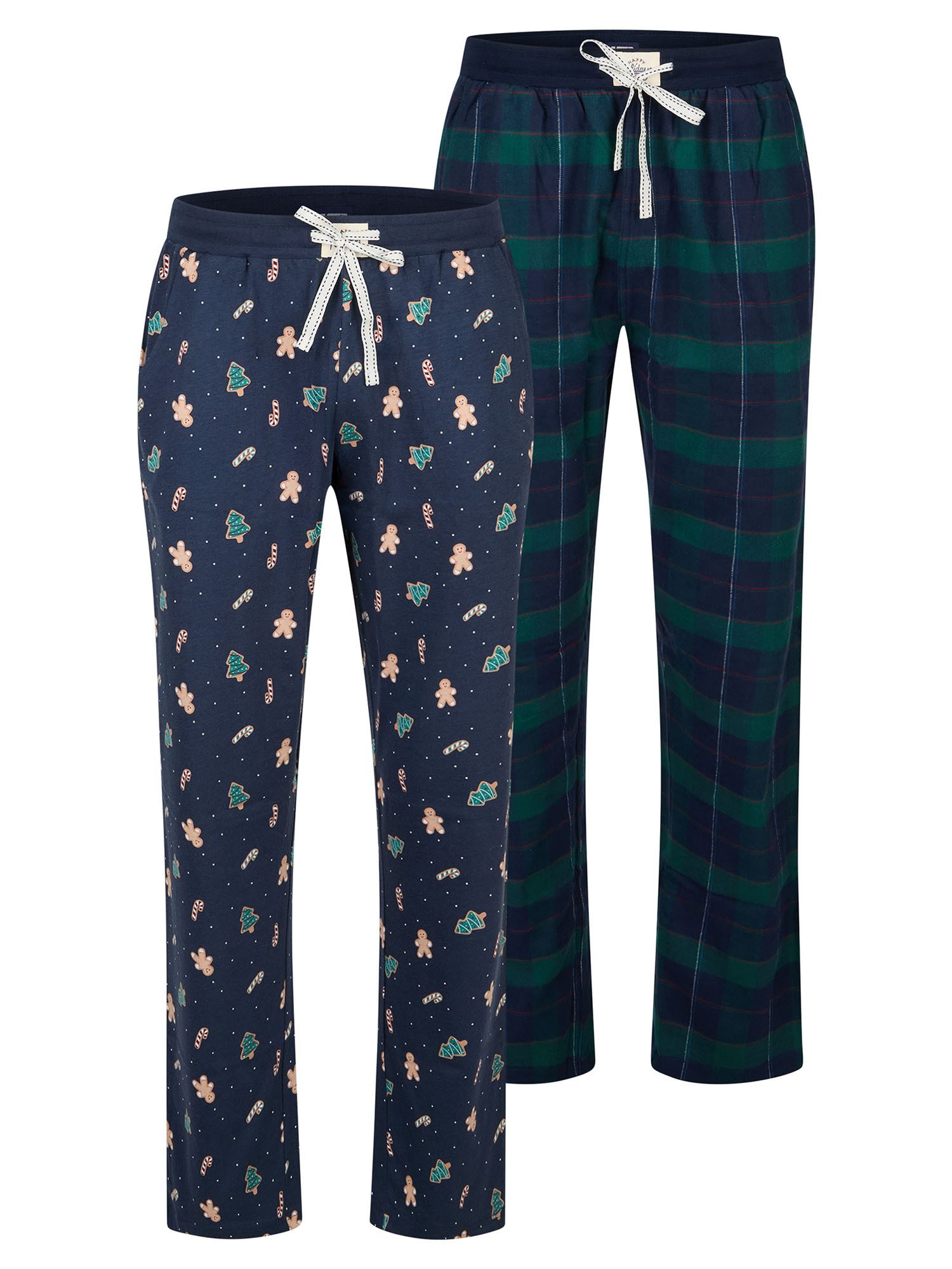 HAPPY SHORTS Pyjamahose Christmas (2-tlg) Schlafhose, Nacht Hose, Loungehose