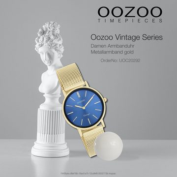 OOZOO Quarzuhr Oozoo Damen Armbanduhr Vintage Series, (Analoguhr), Damenuhr rund, mittel (ca. 32mm) Metall, Mesharmband, Casual-Style