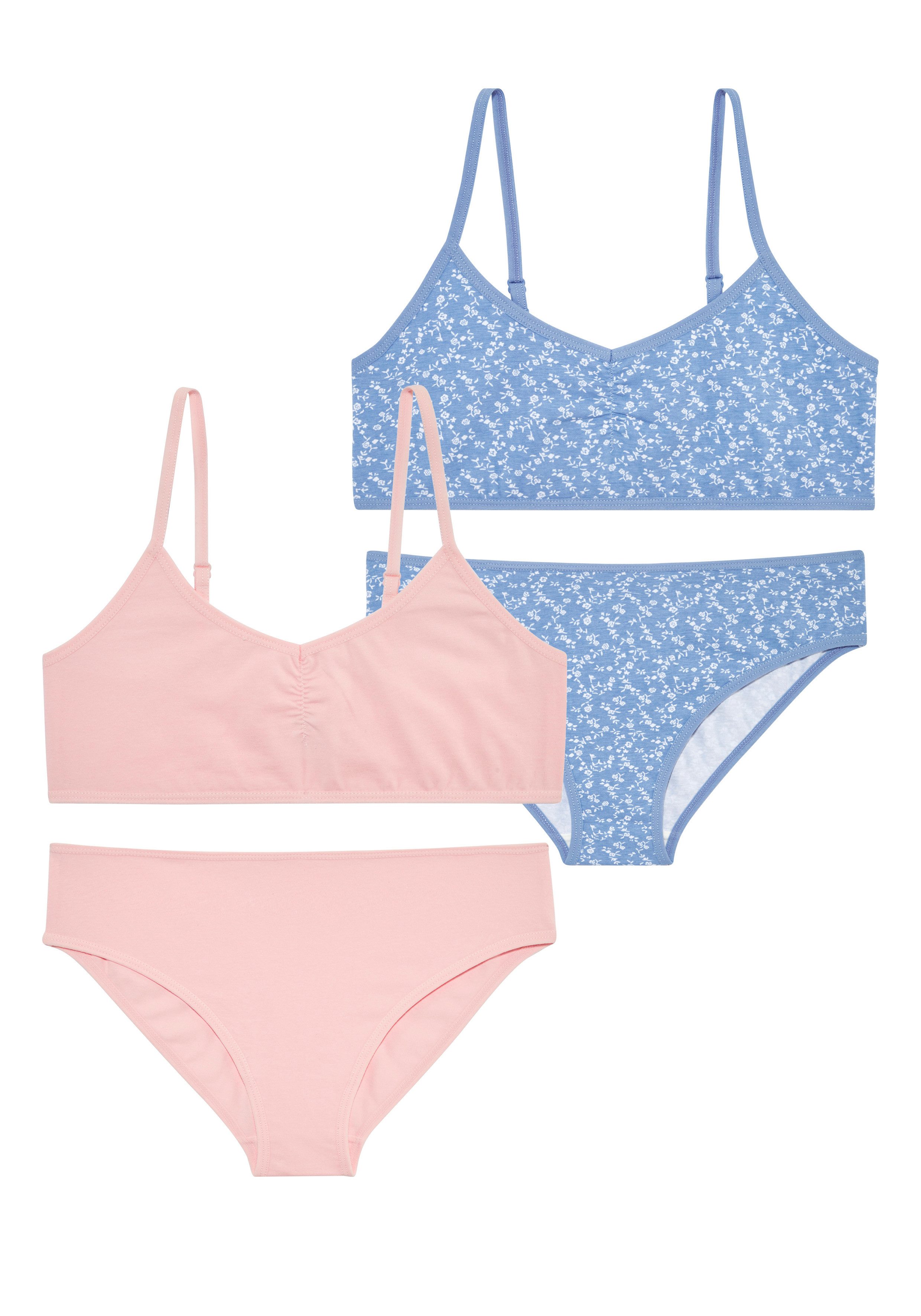 petite fleur Set: Bustier (4-tlg., mit Slip) Oberteil mit hübscher Raffung vorn