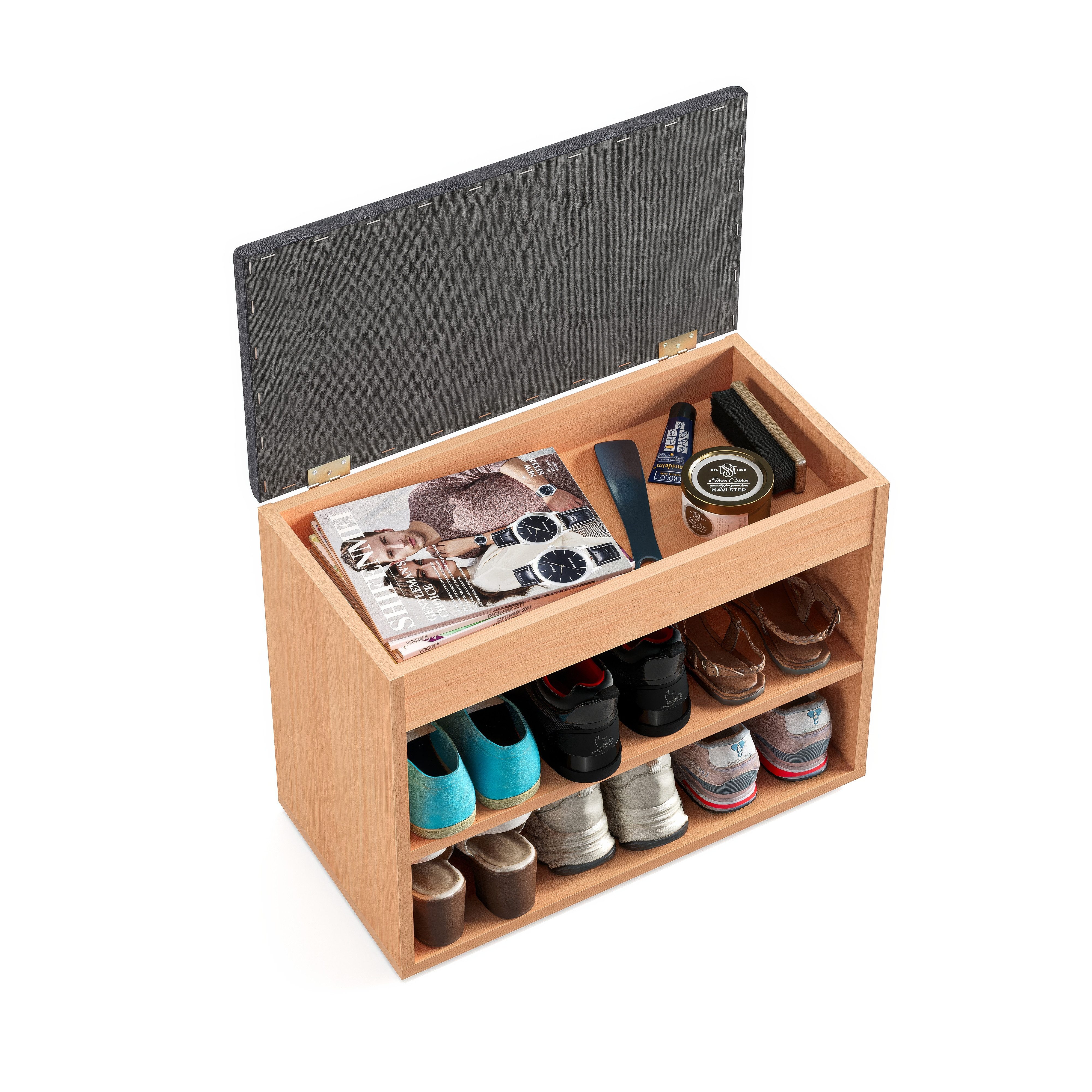 KOMTO Schuhschrank Schuhbank mit Sitzfläche Schuhregal günstig online kaufen